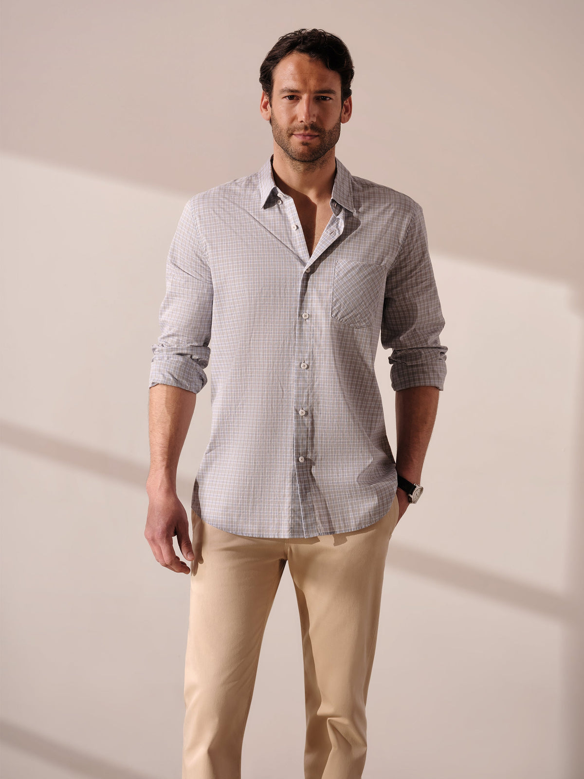 Chemise boutonnée à manches longues pour tous les jours