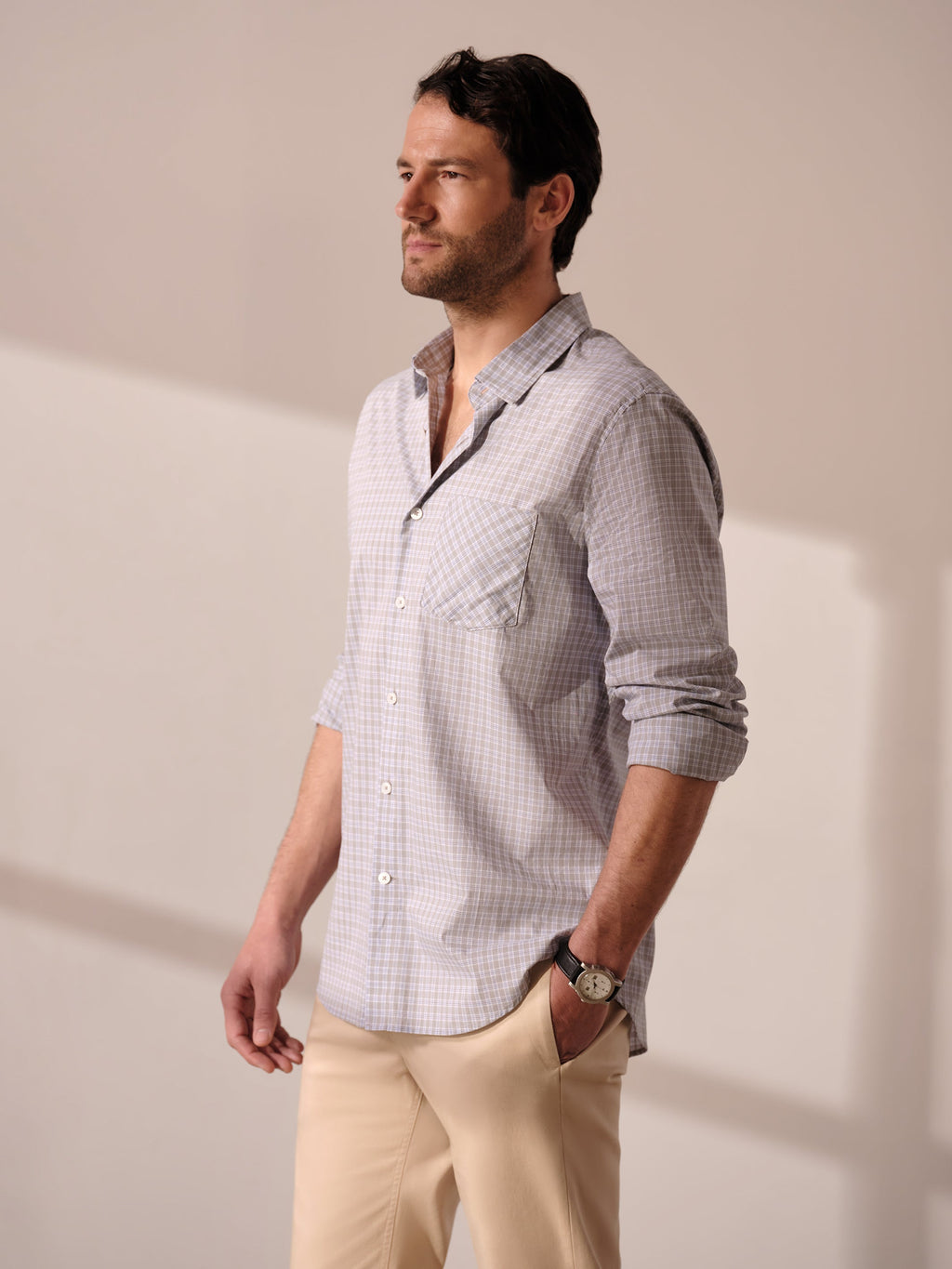 Chemise boutonnée à manches longues pour tous les jours