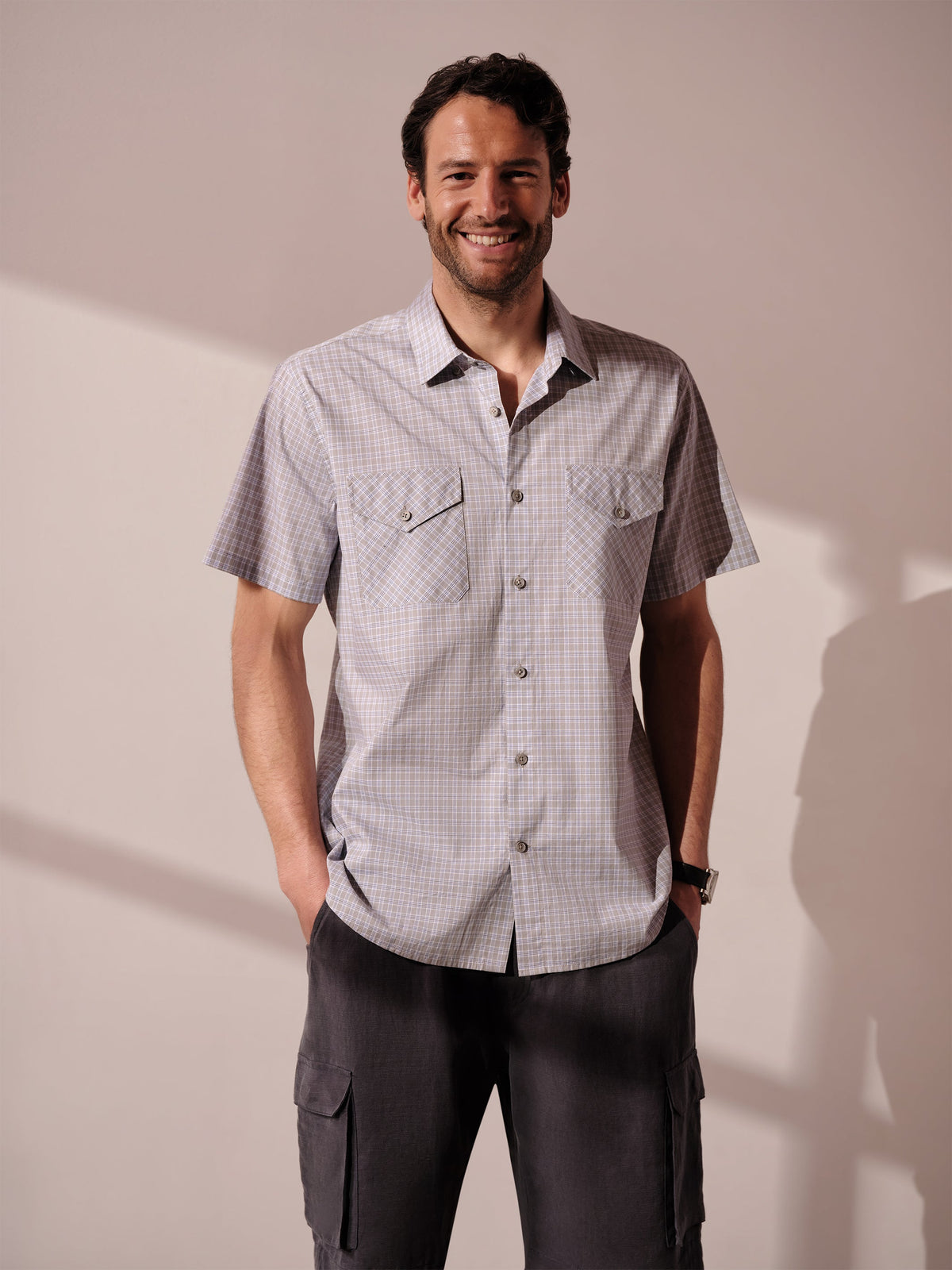 Chemise à manches courtes et double poche