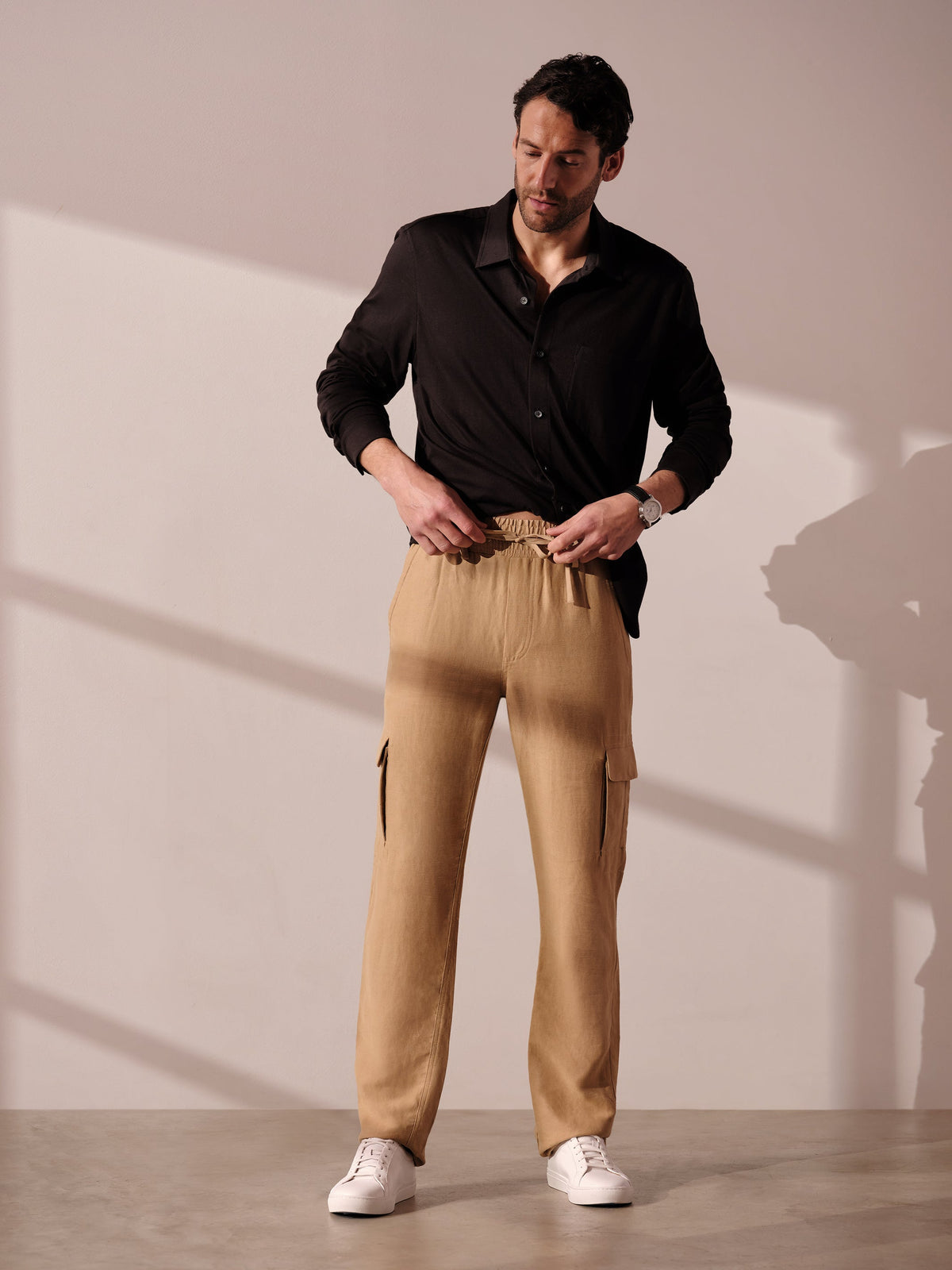 Pantalon cargo à cordon de serrage