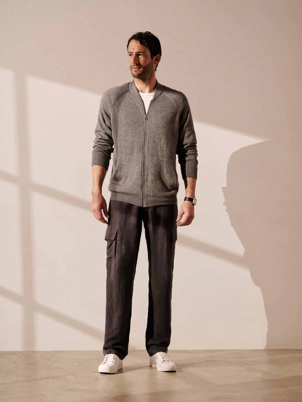 Cardigan zippé en cachemire