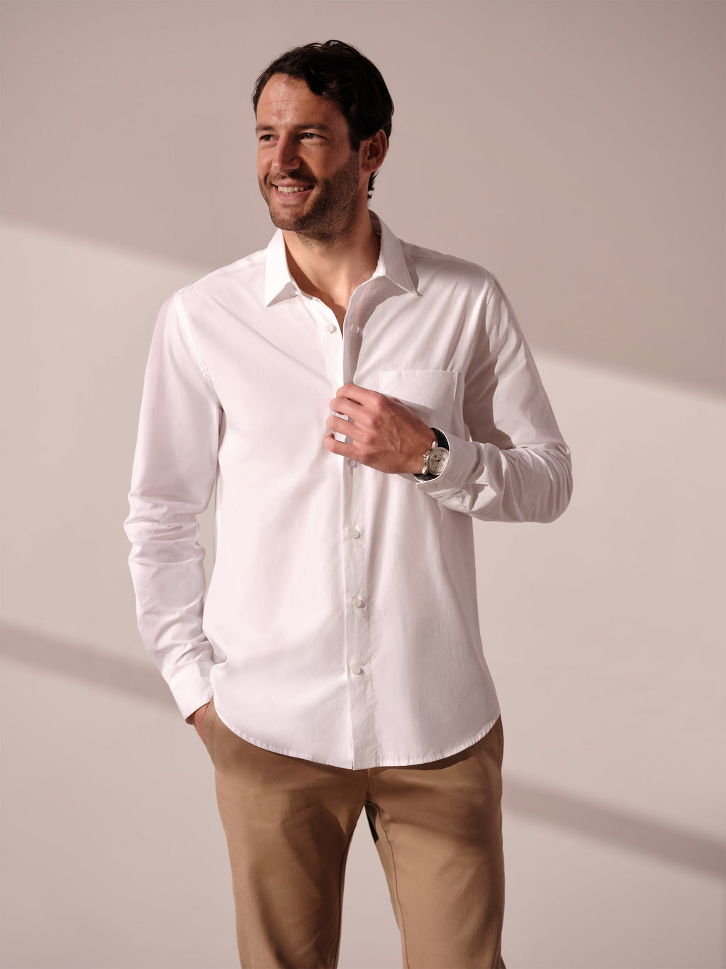 Chemise boutonnée à manches longues pour tous les jours