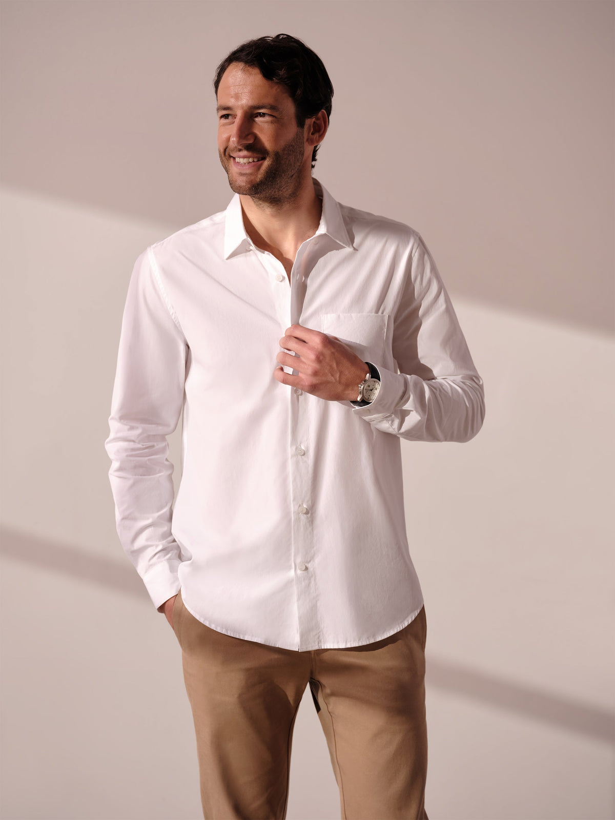 Chemise boutonnée à manches longues pour tous les jours