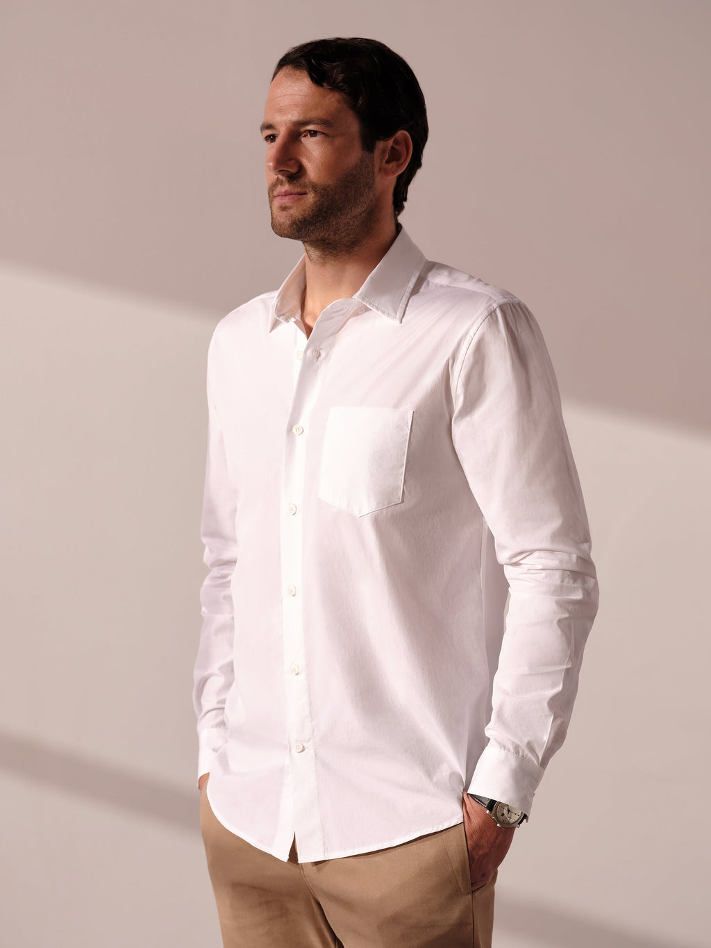 Chemise boutonnée à manches longues pour tous les jours