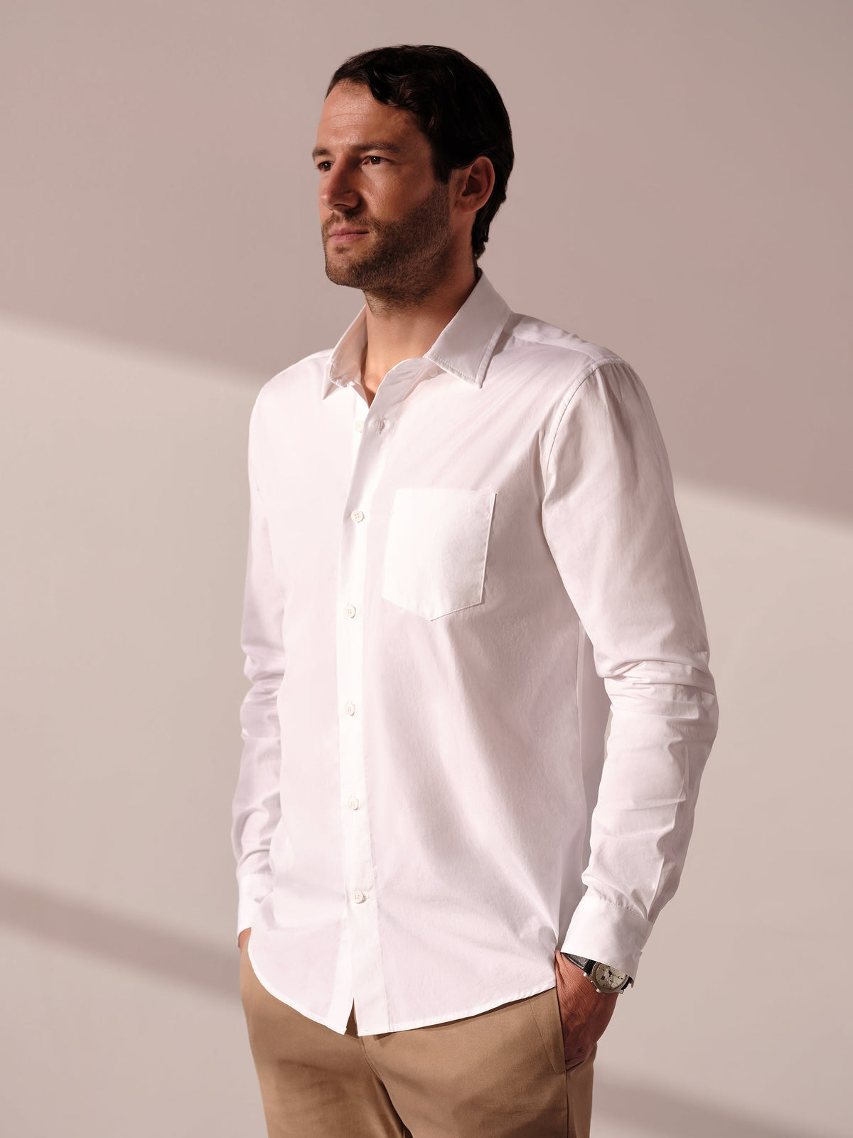 Chemise boutonnée à manches longues pour tous les jours
