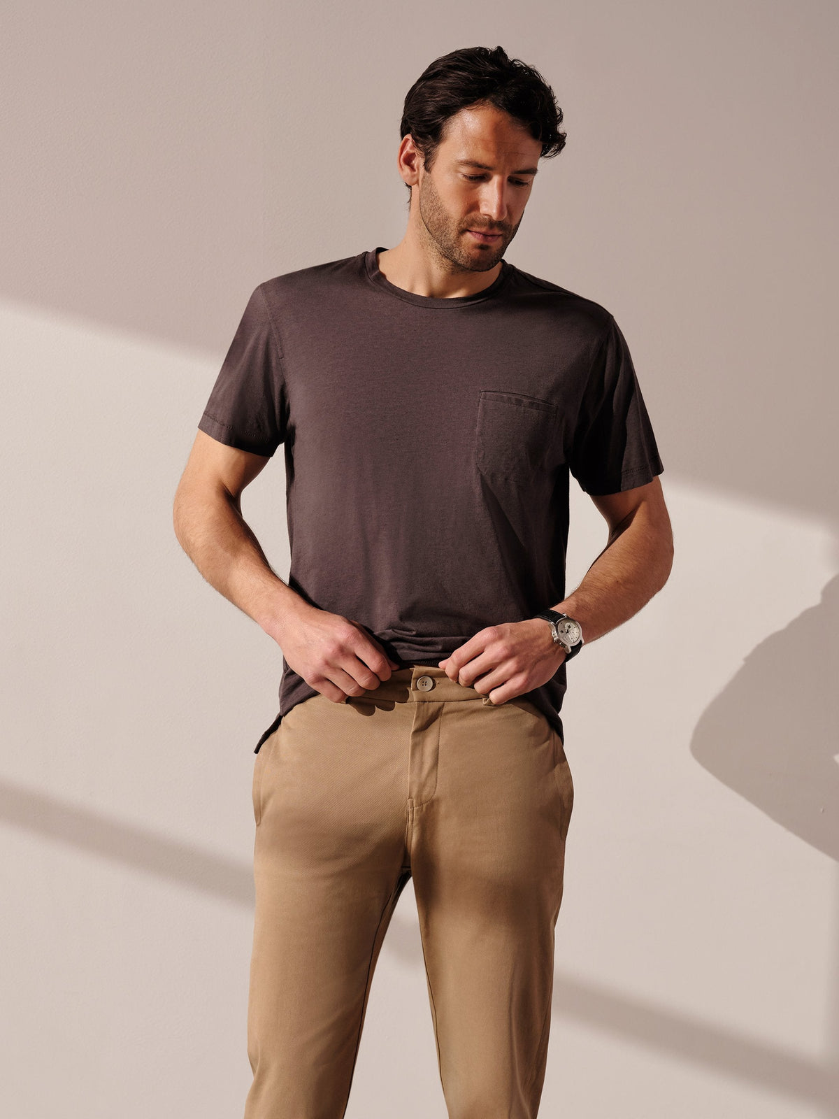 Pantalon en sergé délavé de tous les jours