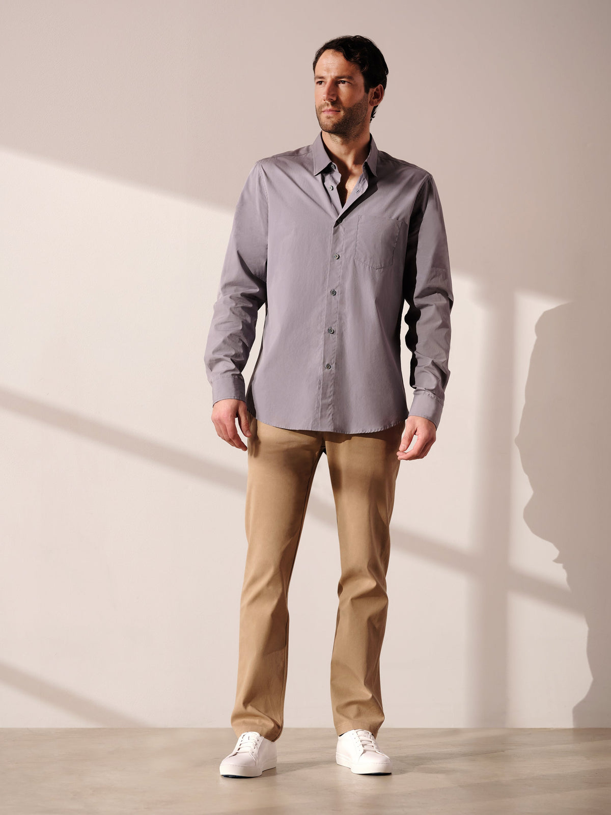 Chemise boutonnée à manches longues pour tous les jours