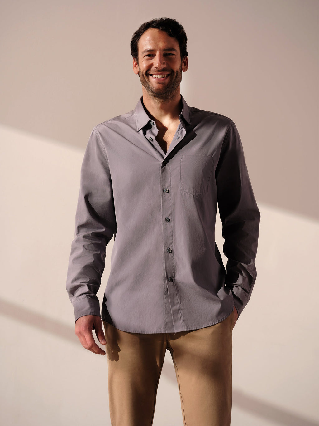 Chemise boutonnée à manches longues pour tous les jours