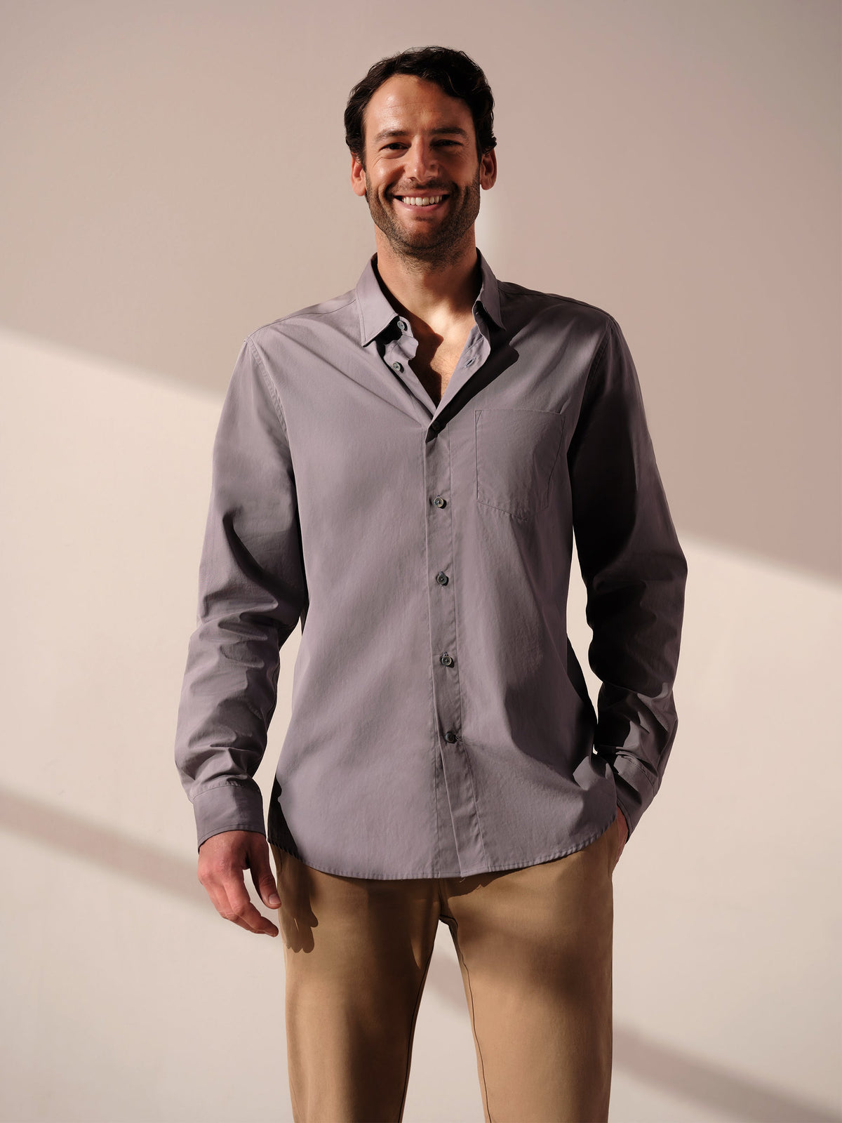 Chemise boutonnée à manches longues pour tous les jours