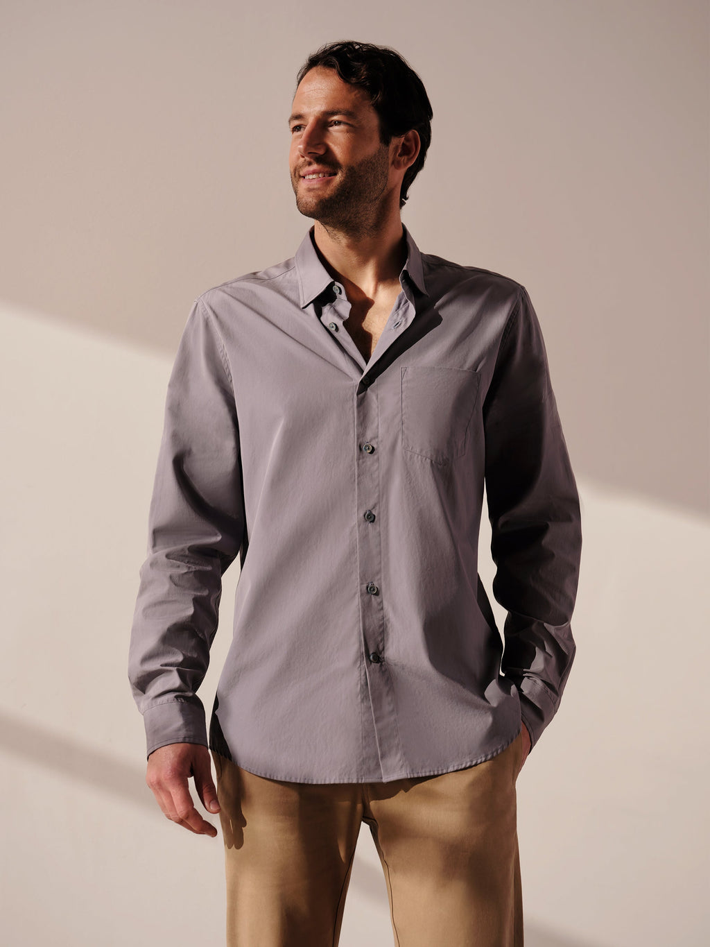 Chemise boutonnée à manches longues pour tous les jours