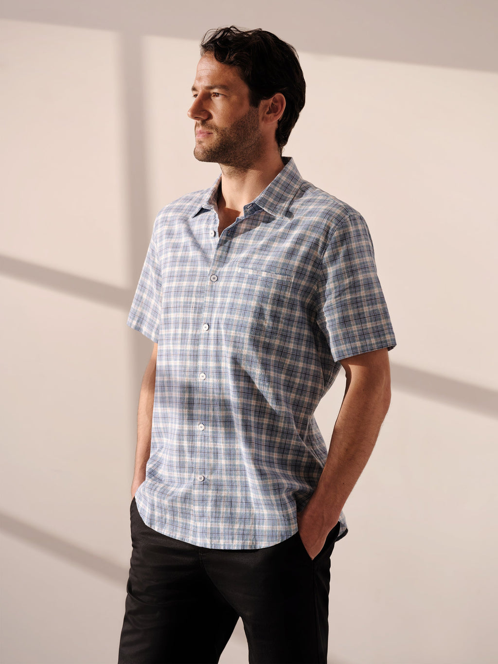 Chemise à manches courtes boutonnée pour tous les jours