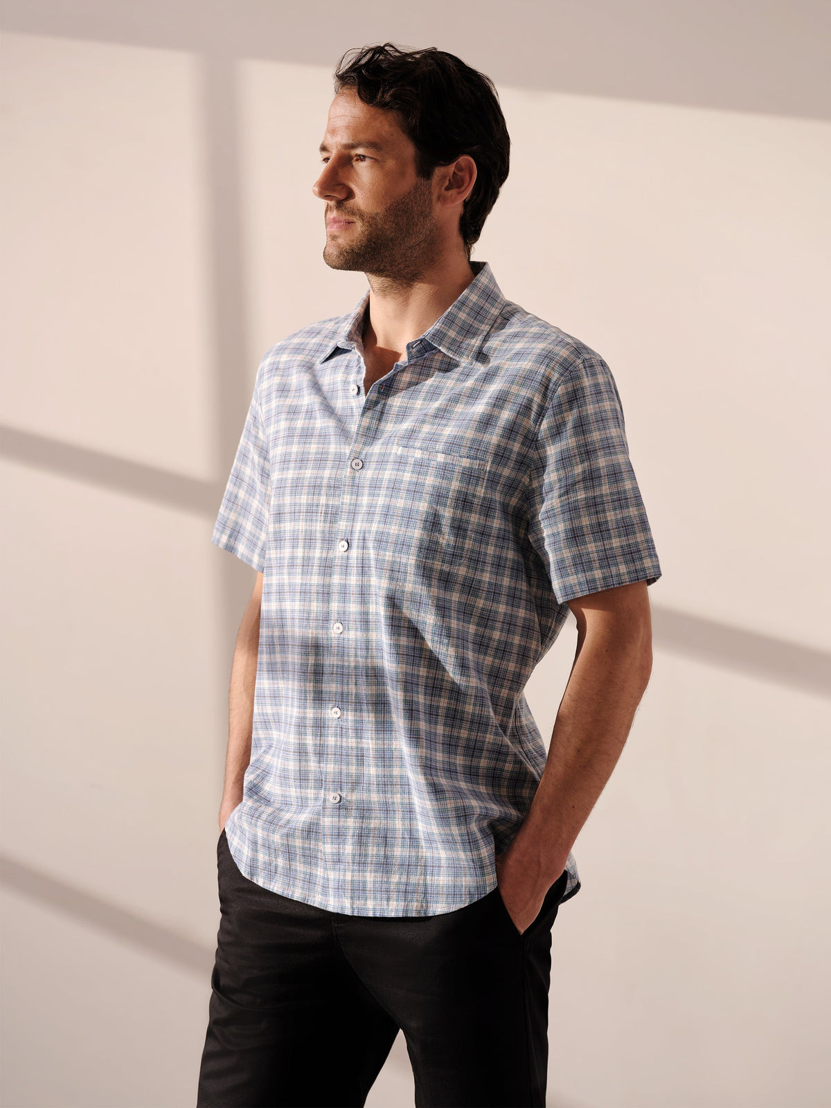Chemise à manches courtes boutonnée pour tous les jours