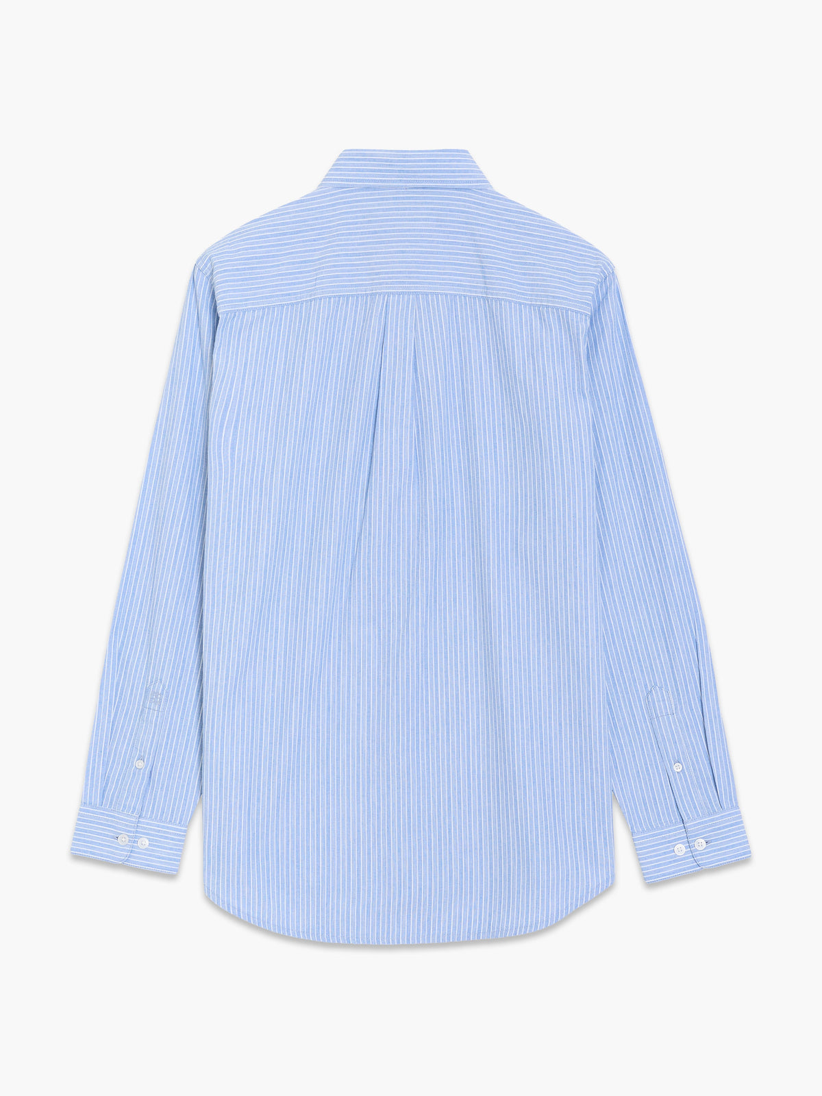 Chemise boutonnée à manches longues en coton rayé bleu