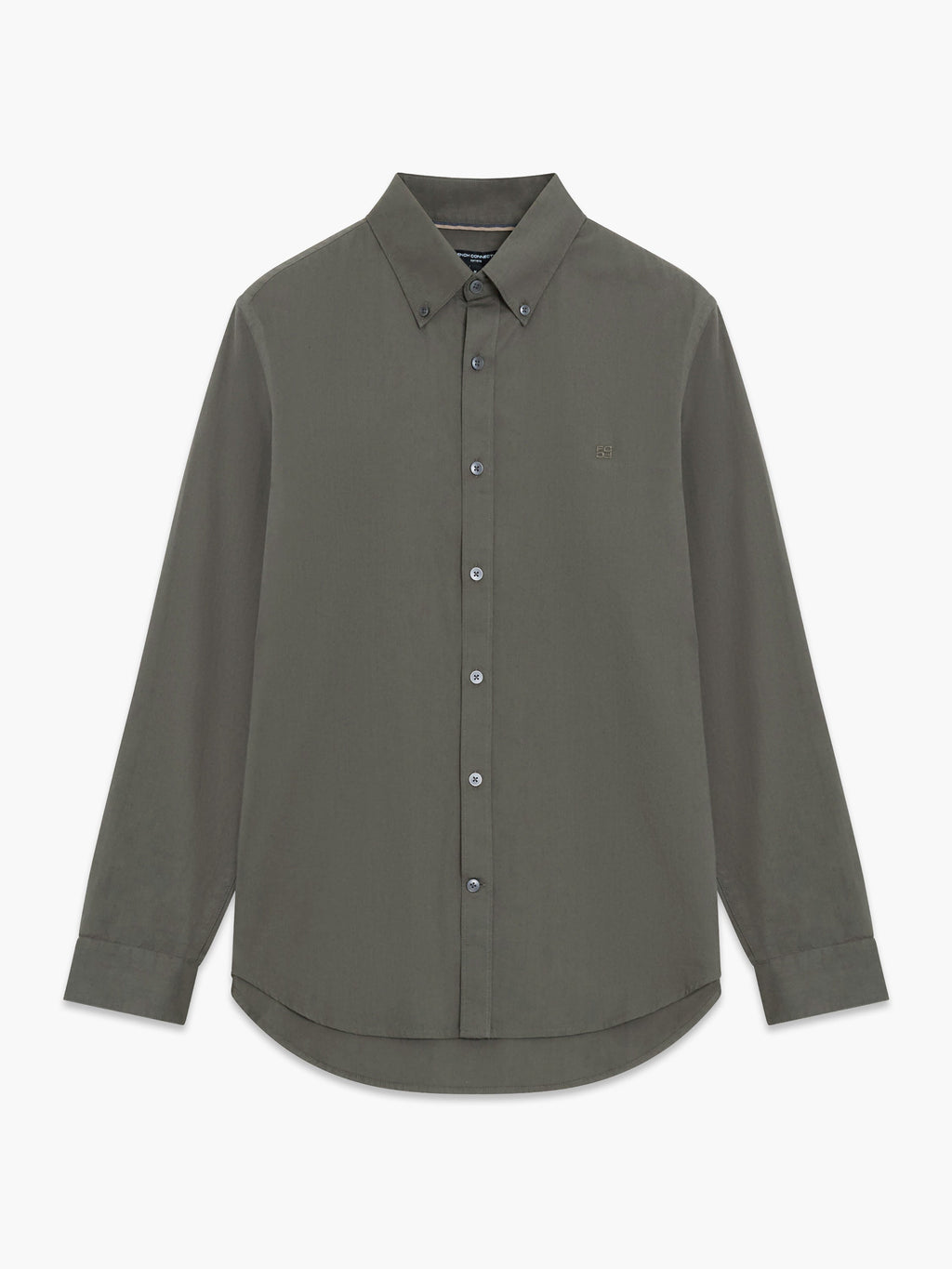 Chemise Oxford à manches longues en twill kaki