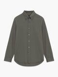 Chemise Oxford à manches longues en twill kaki
