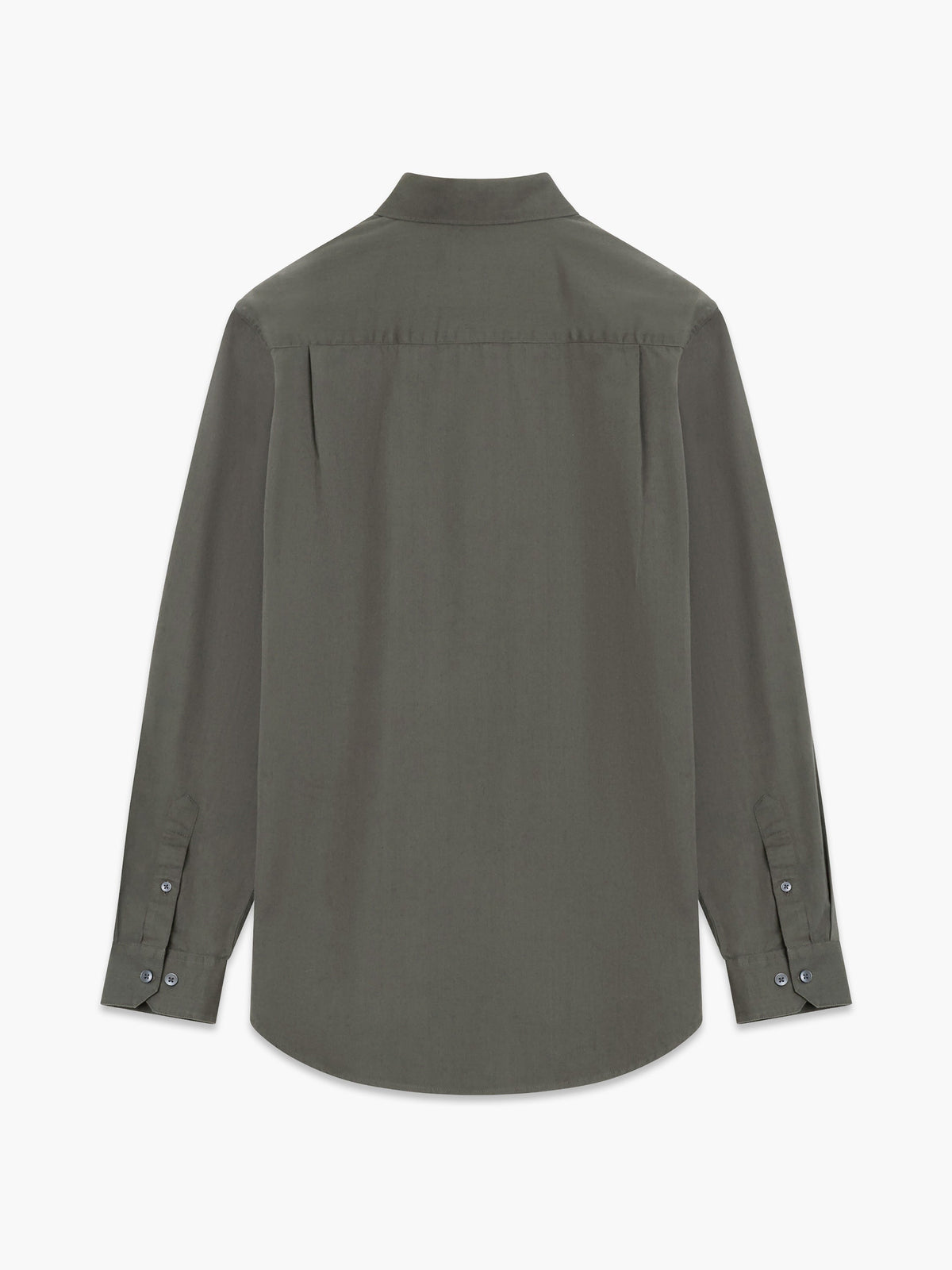 Chemise Oxford à manches longues en twill kaki