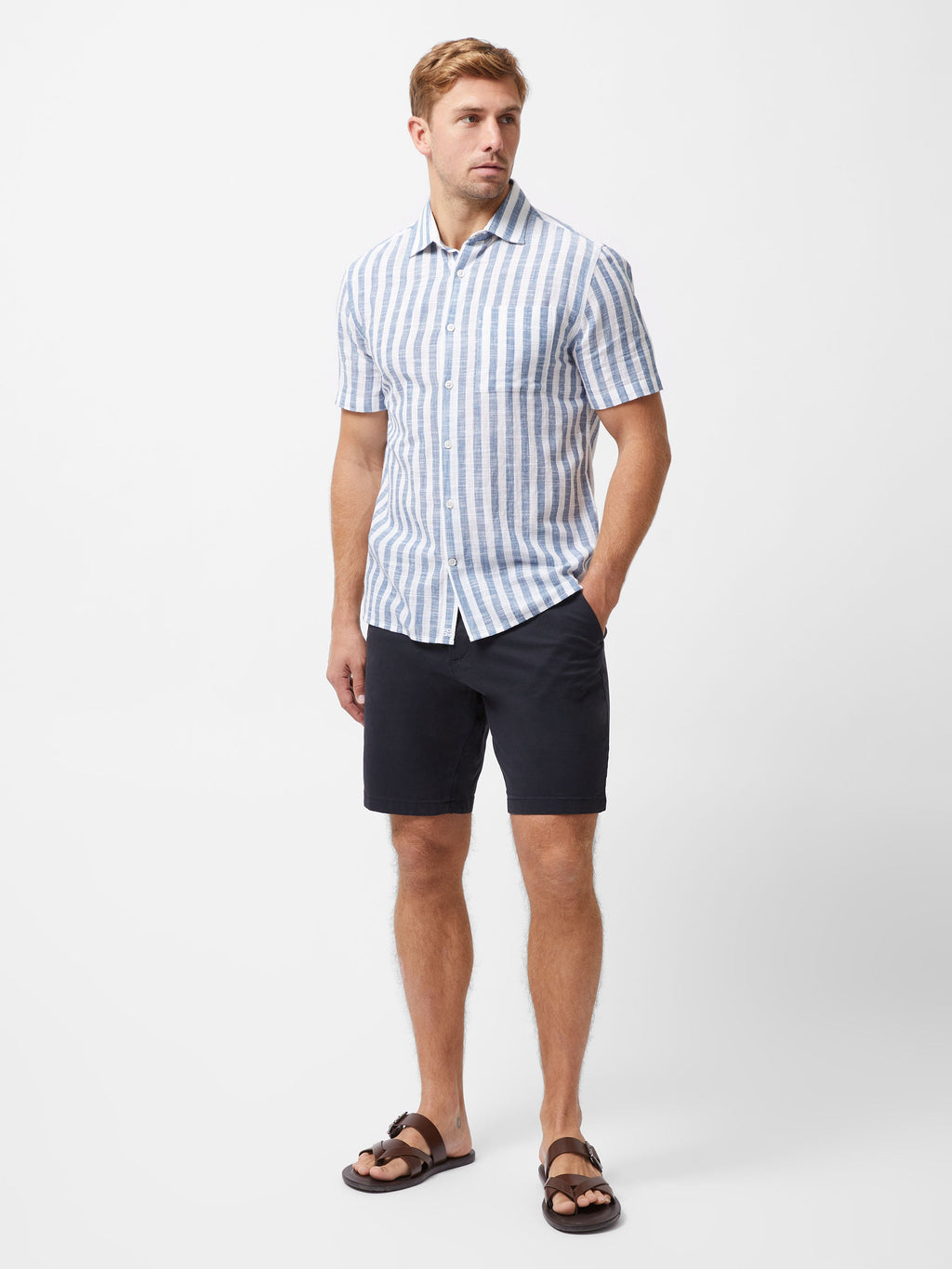 Chemise rayée à manches courtes