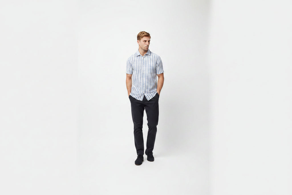 Chemise rayée à manches courtes