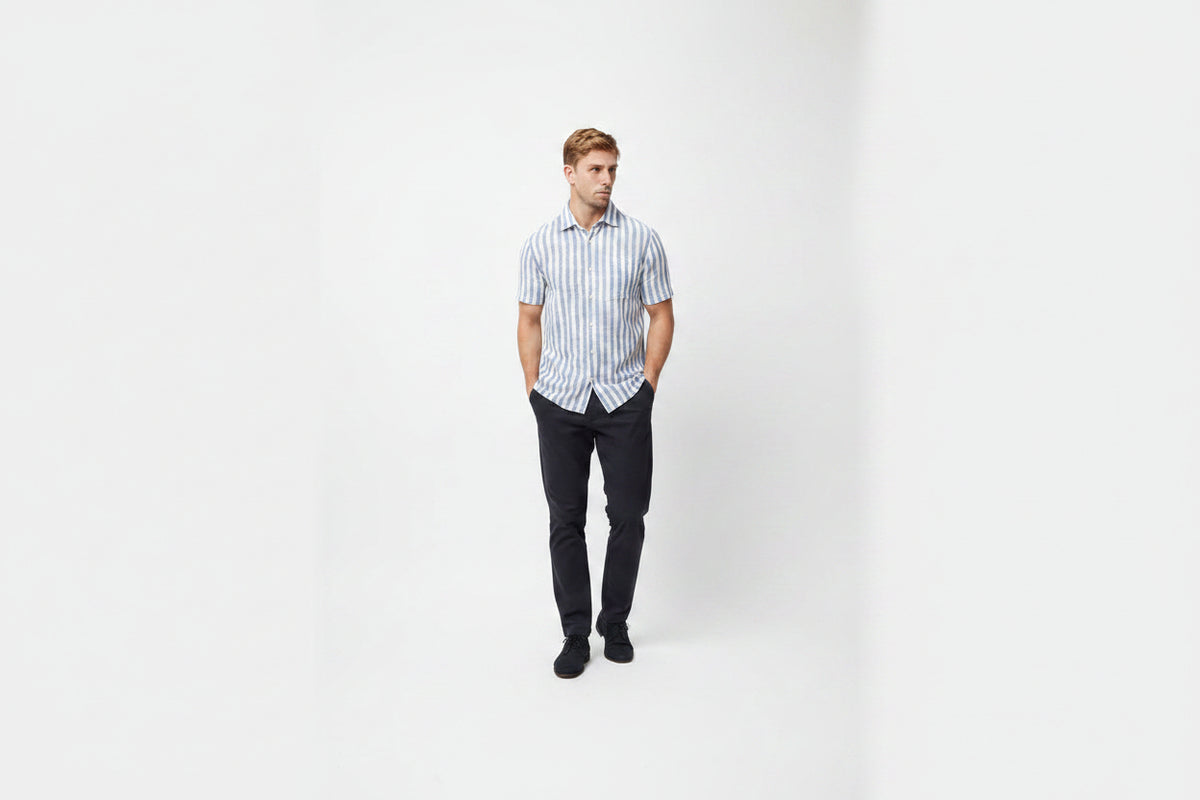Chemise rayée à manches courtes
