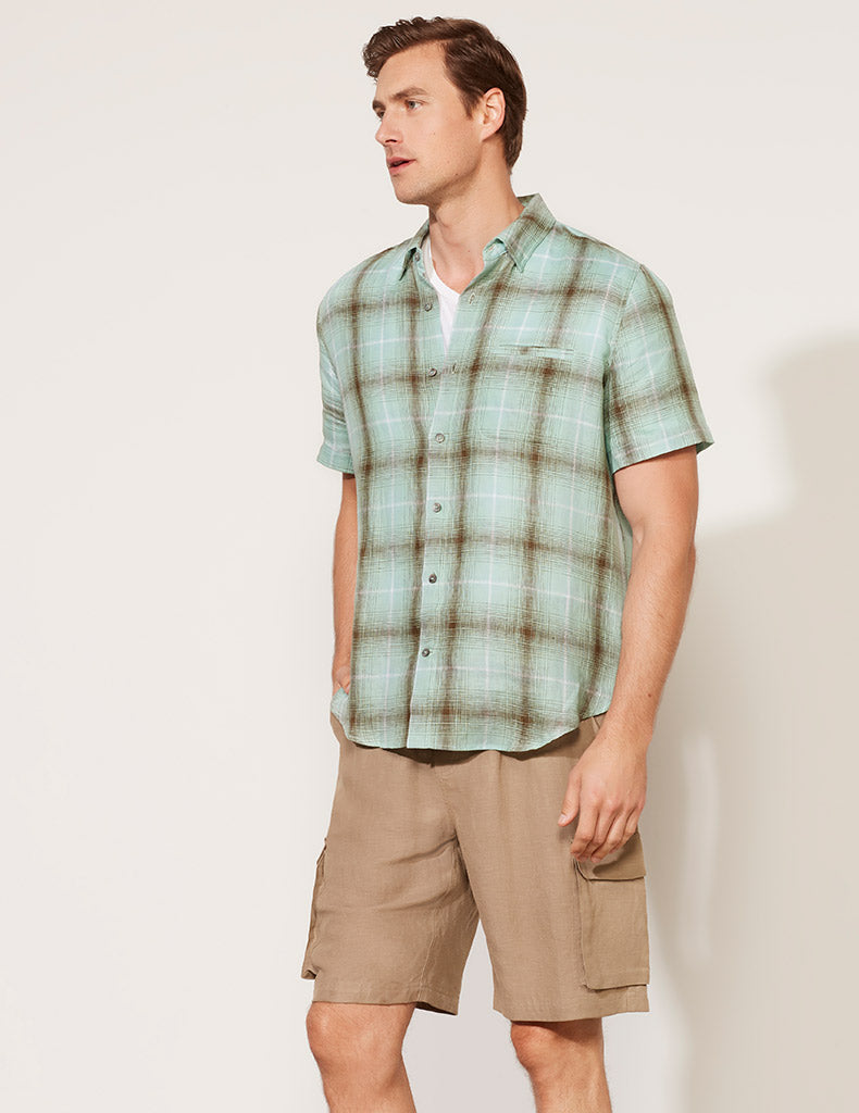 Chemise boutonnée quotidienne à manches courtes