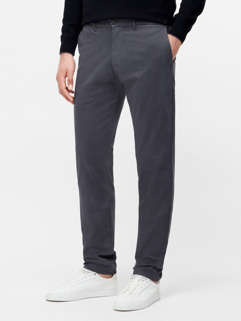 Pantalon Chino en Coton Extensible, Coupe Droite, Entrejambe 32 pouces