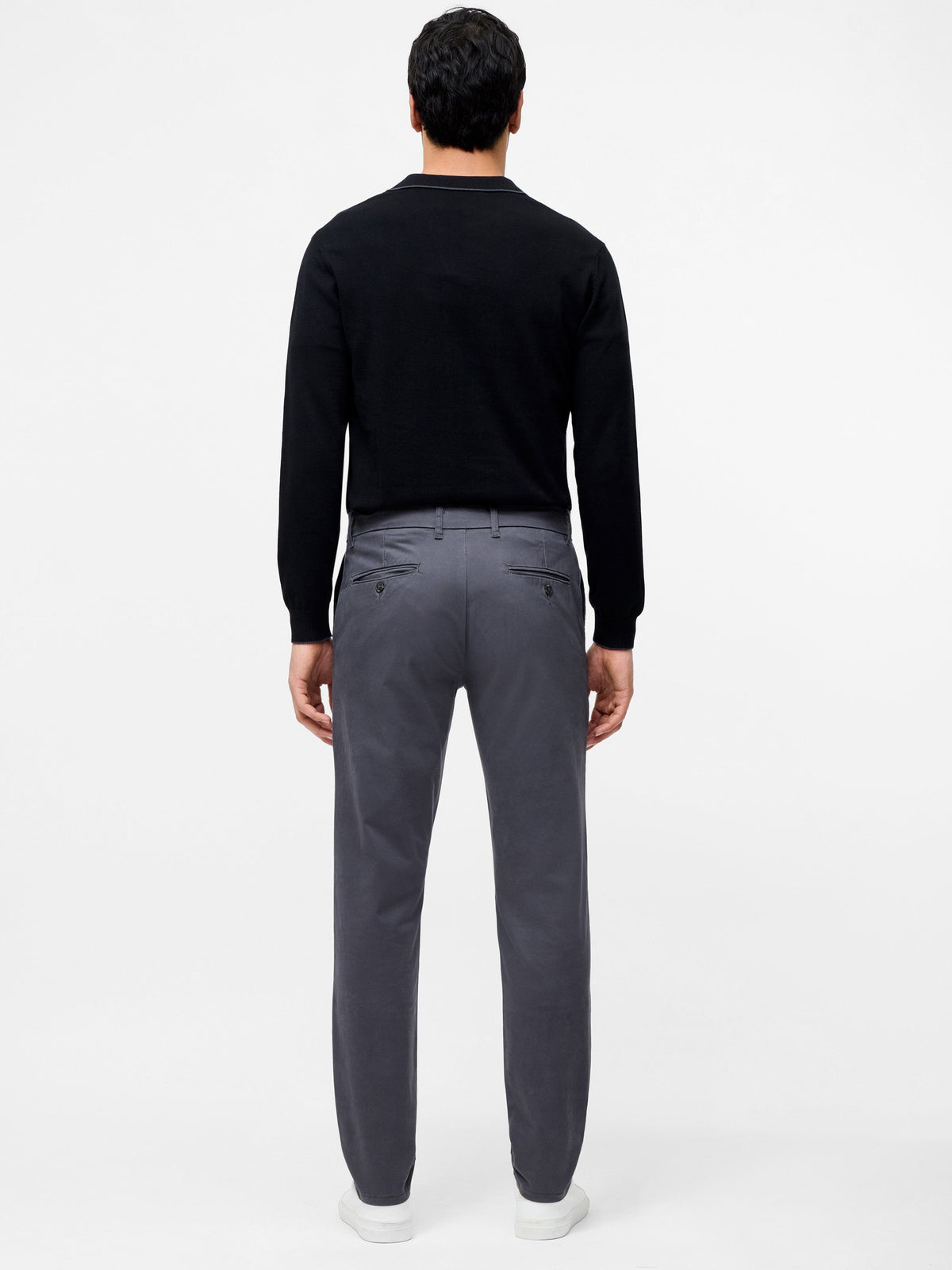 Pantalon Chino en Coton Extensible, Coupe Droite, Entrejambe 32 pouces