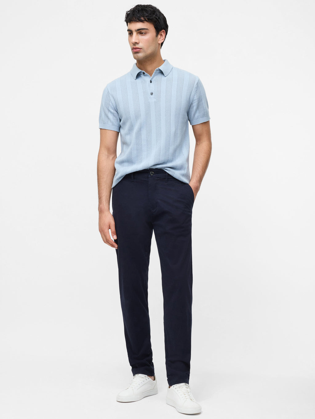 Chino en coton extensible taille 34 coupe droite