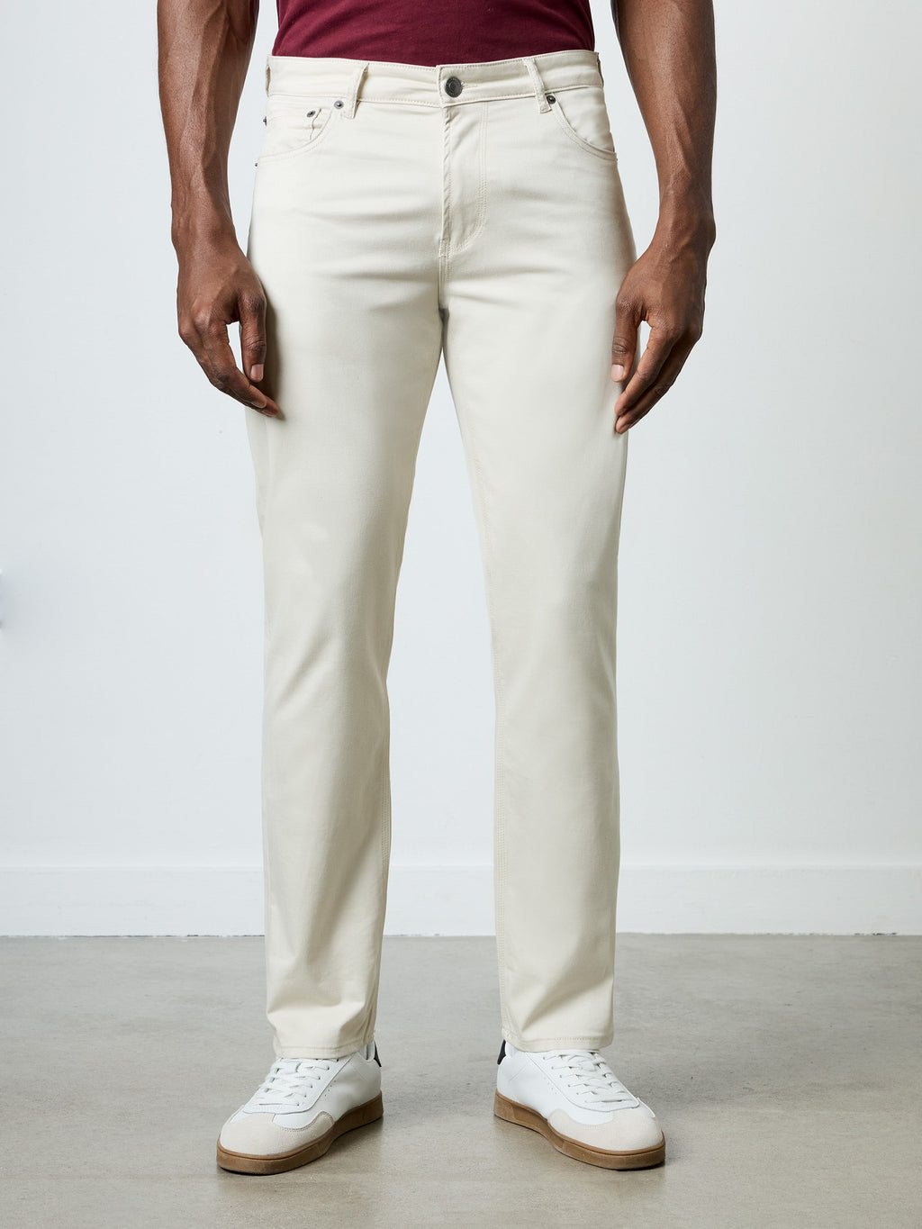 Jean en coton extensible à 5 poches, longueur 34 pouces