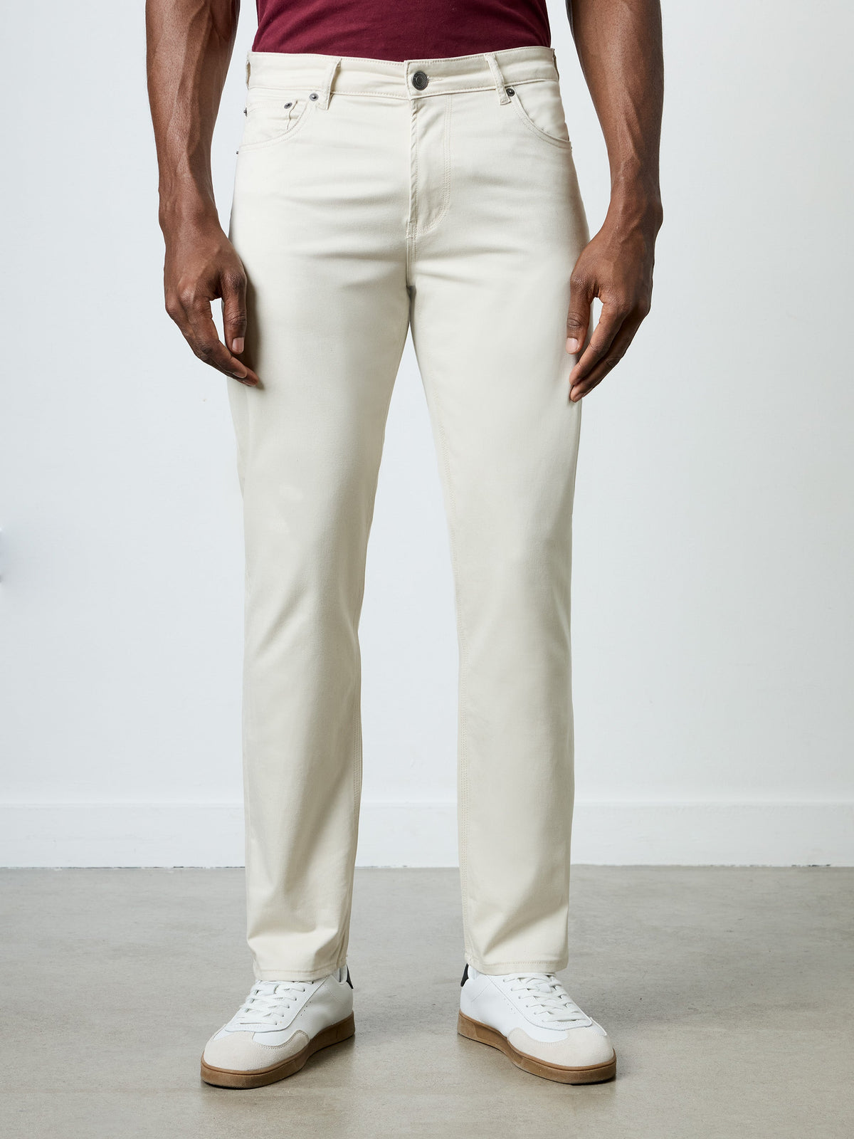 Jean en coton extensible à 5 poches, longueur 34 pouces