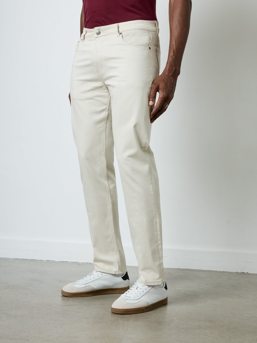 Jean en coton extensible à 5 poches, longueur 34 pouces