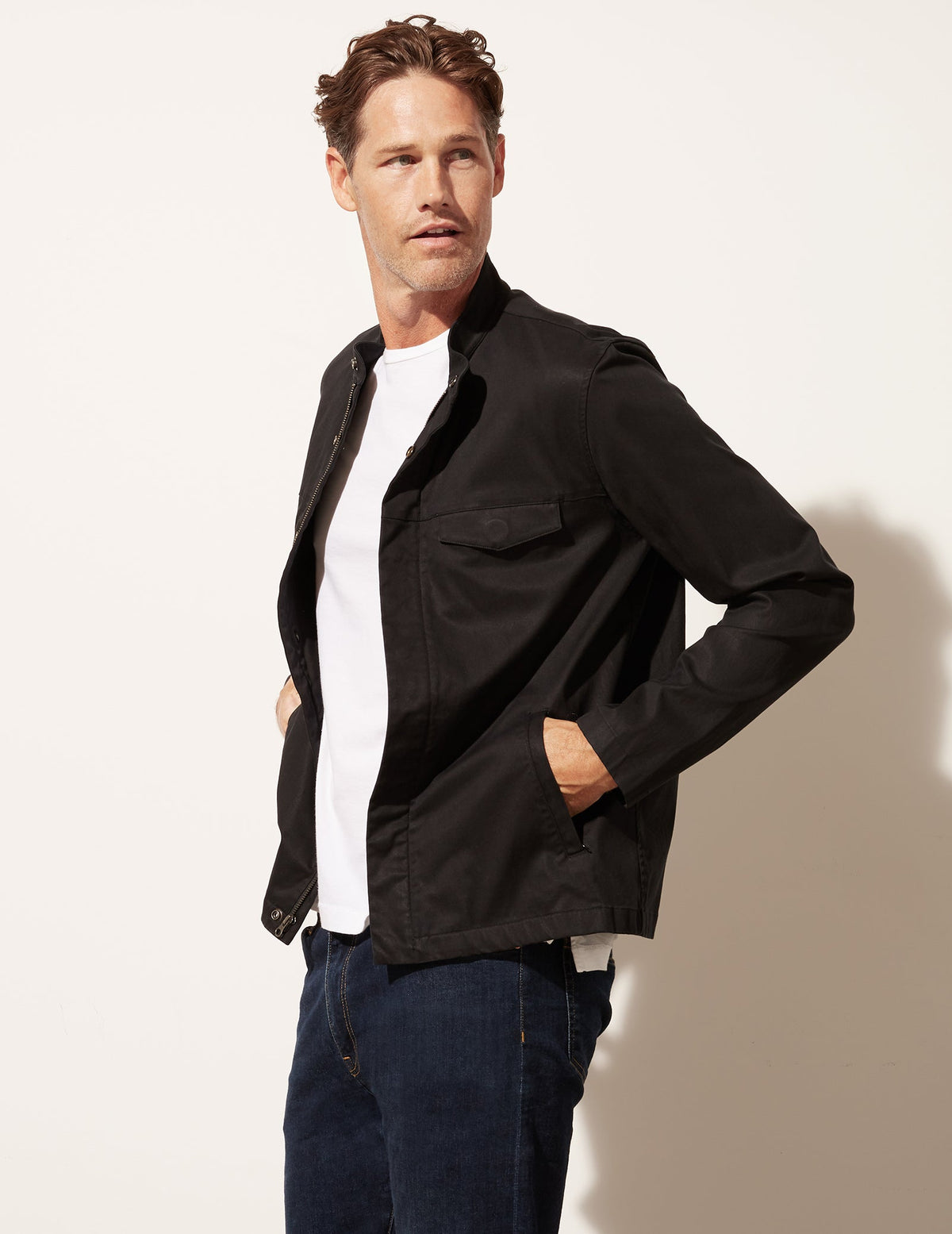 Veste en sergé délavé