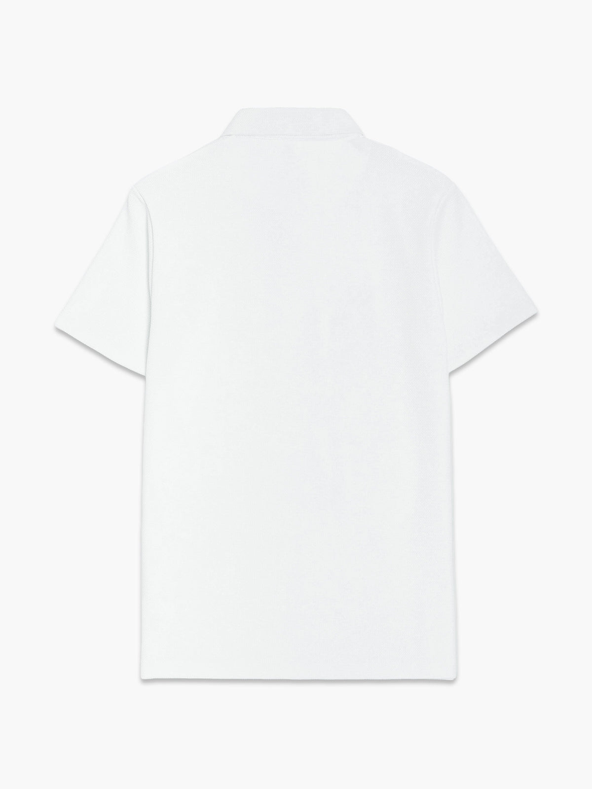 Polo blanc en maille ajourée à manches courtes
