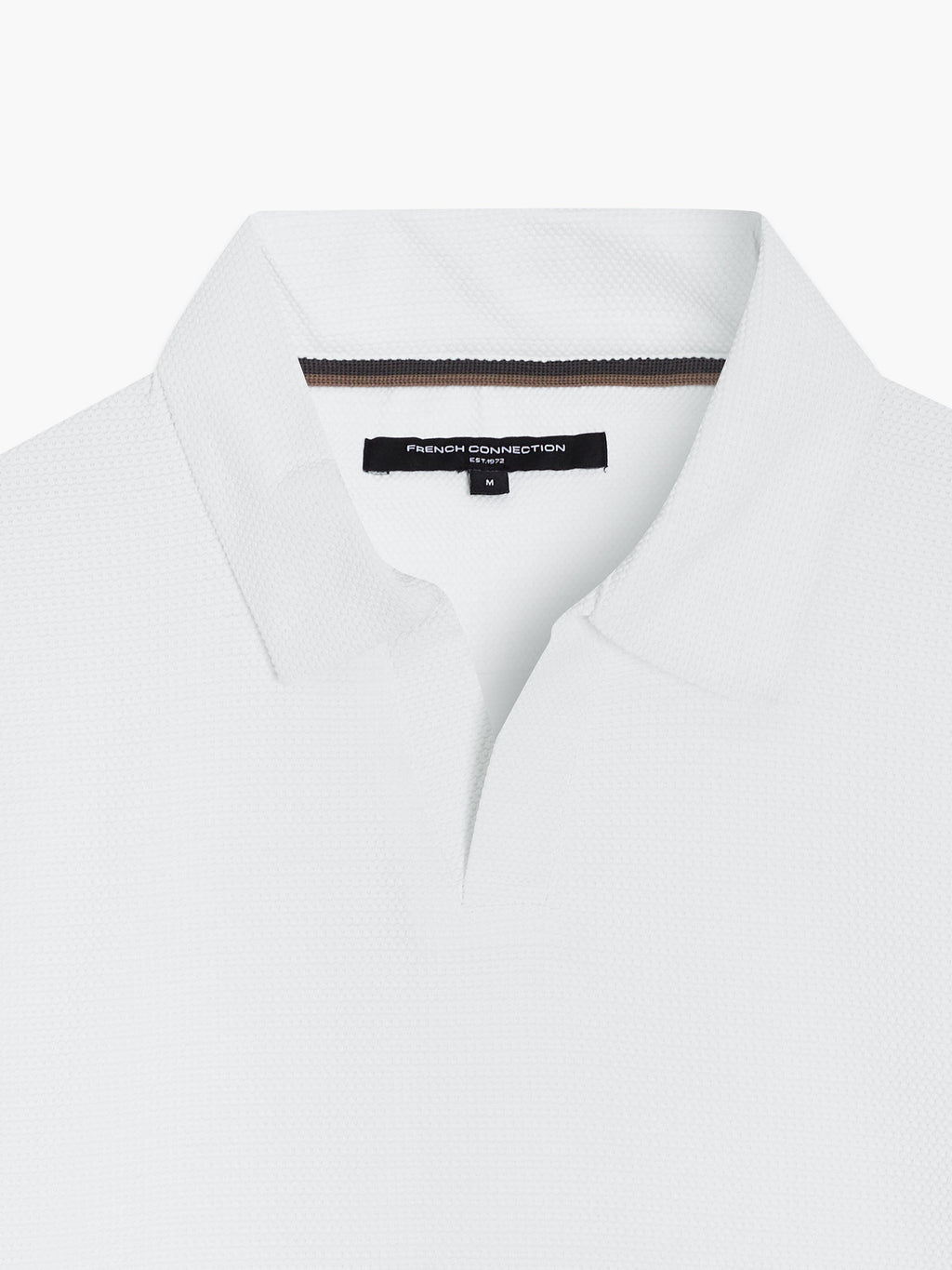 Polo blanc en maille ajourée à manches courtes