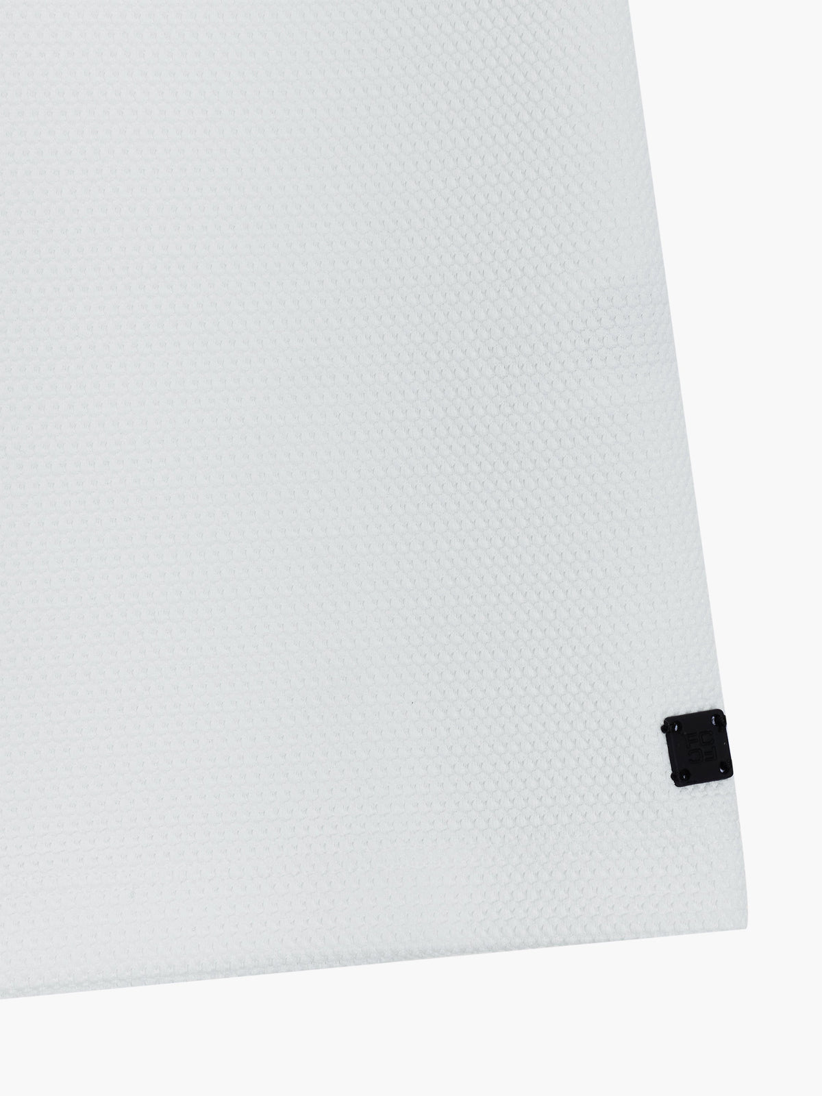 Polo blanc en maille ajourée à manches courtes
