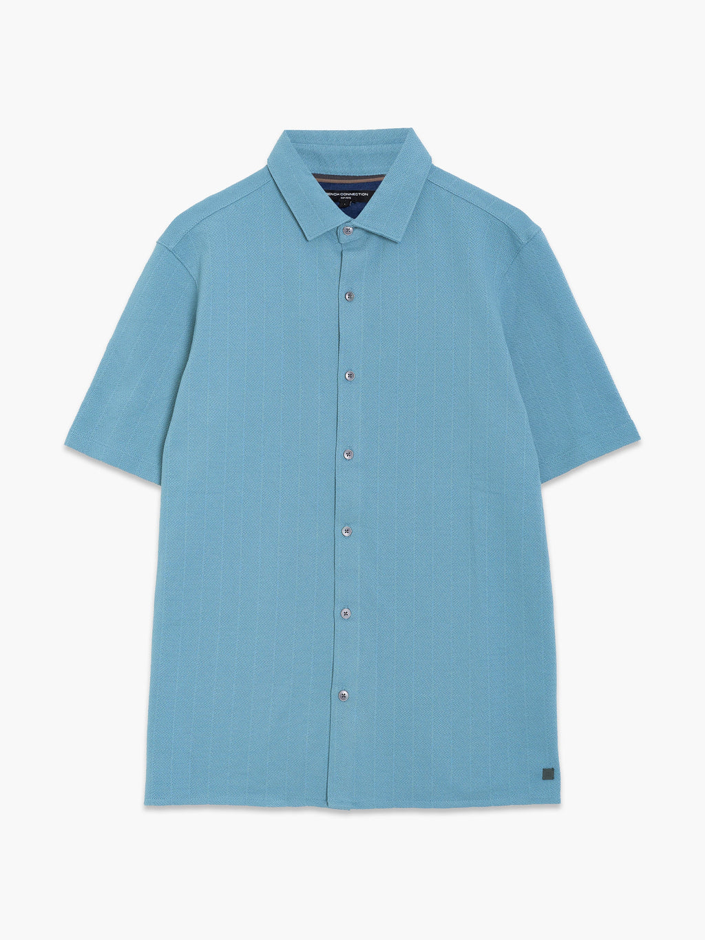 Polo à manches courtes en maille verticale bleu clair