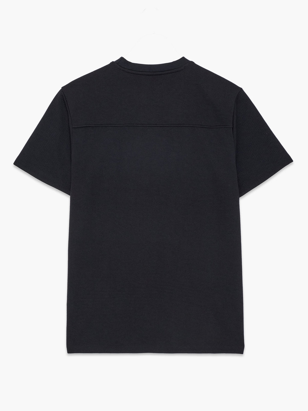 T-shirt en jersey gaufré noir à manches courtes