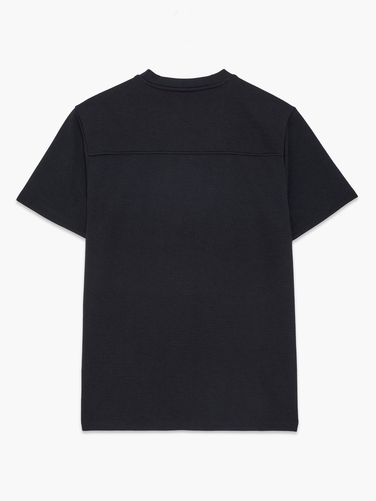 T-shirt en jersey gaufré noir à manches courtes