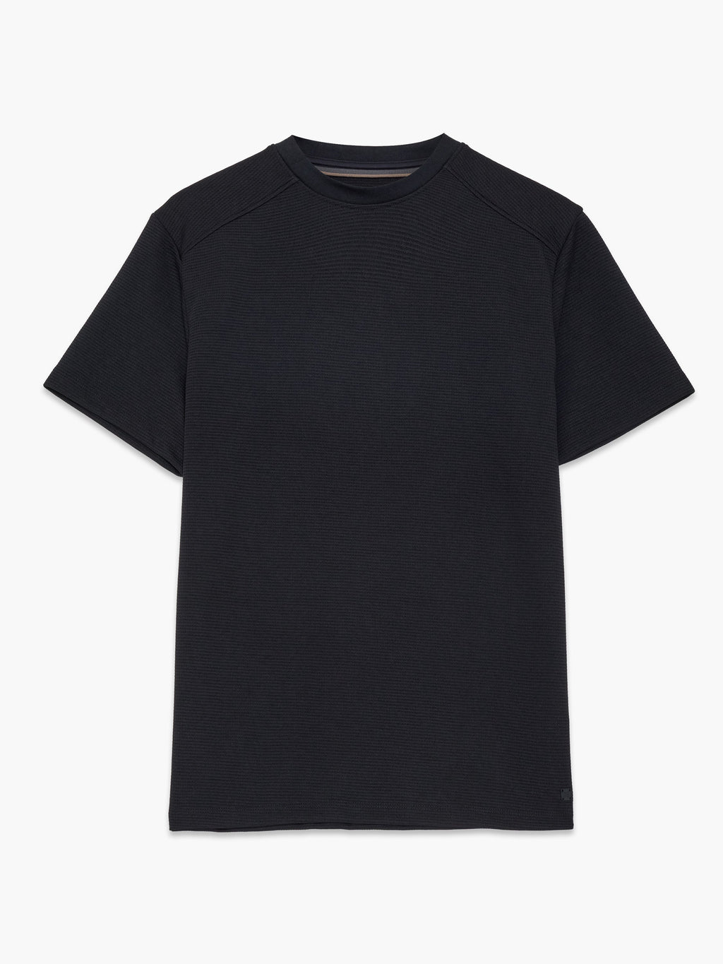 T-shirt en jersey gaufré noir à manches courtes