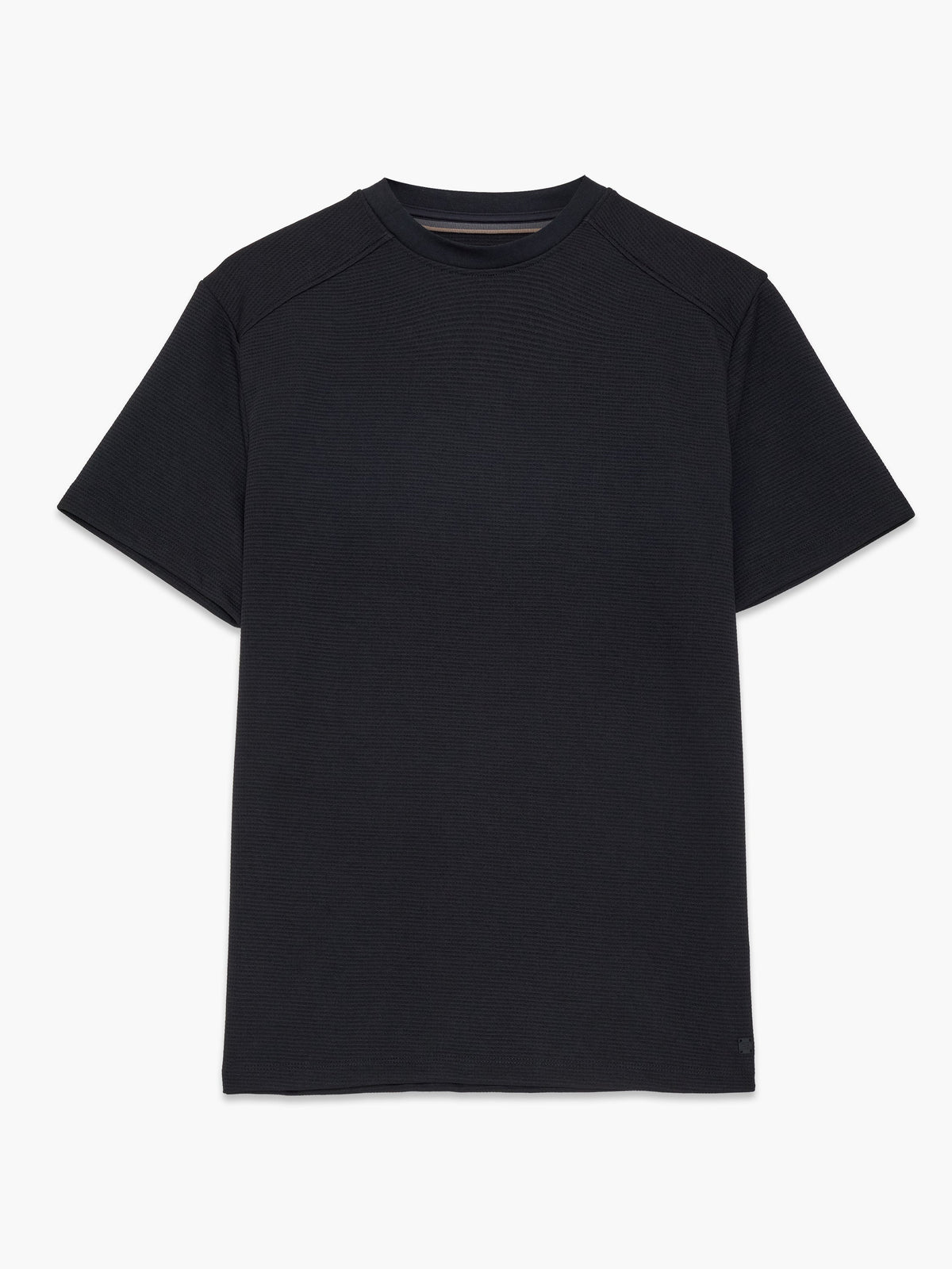 T-shirt en jersey gaufré noir à manches courtes