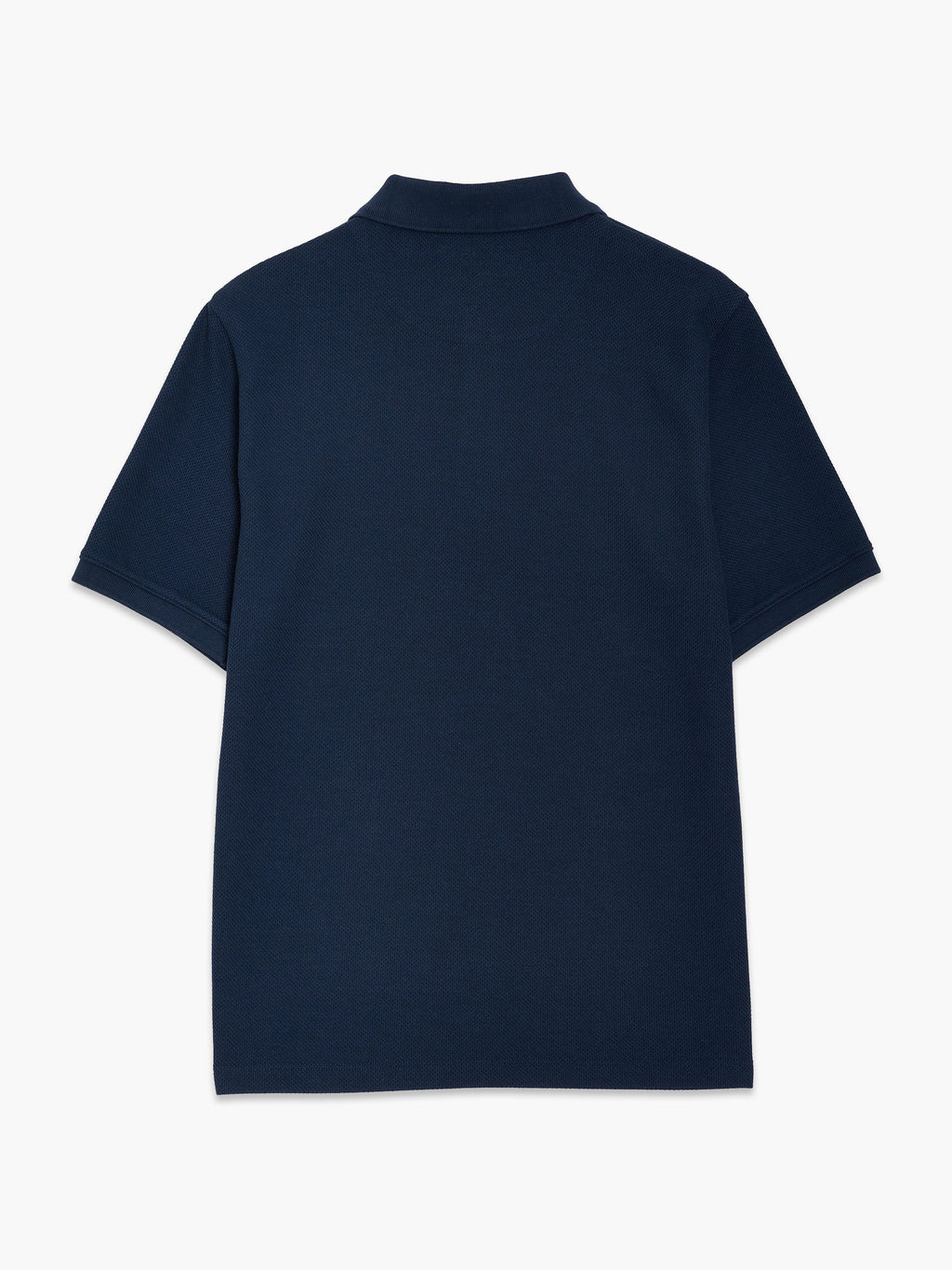 Polo à manches courtes marine avec patte de boutonnage dissimulée