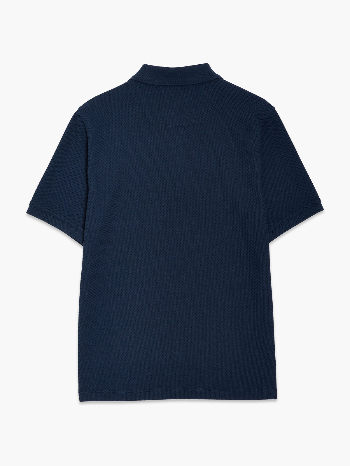 Polo à manches courtes marine avec patte de boutonnage dissimulée
