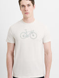T-shirt blanc en coton biologique avec motif de vélo