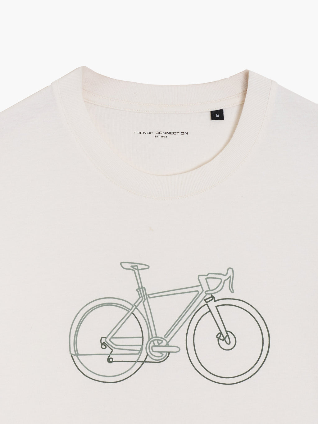 T-shirt blanc en coton biologique avec motif de vélo