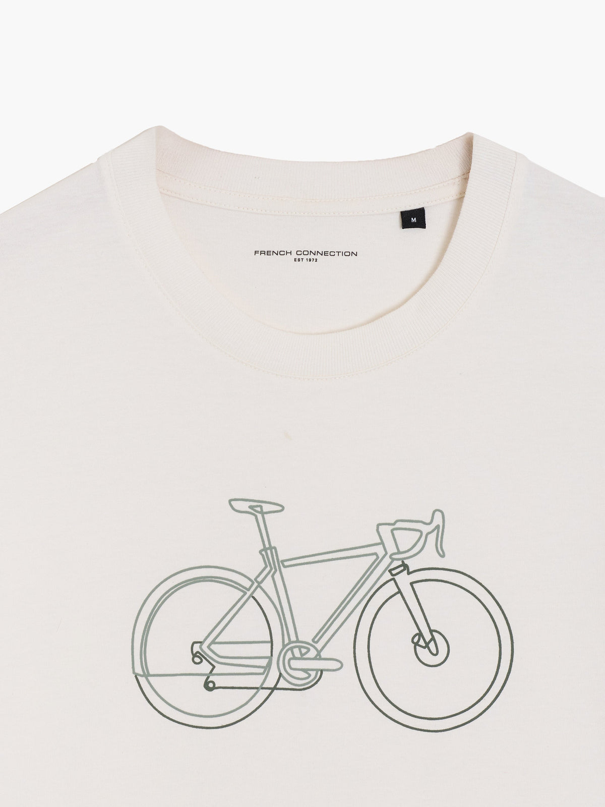 T-shirt blanc en coton biologique avec motif de vélo
