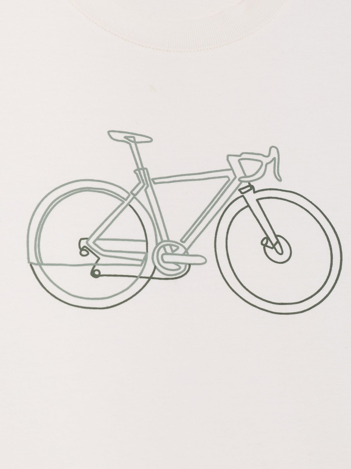 T-shirt blanc en coton biologique avec motif de vélo