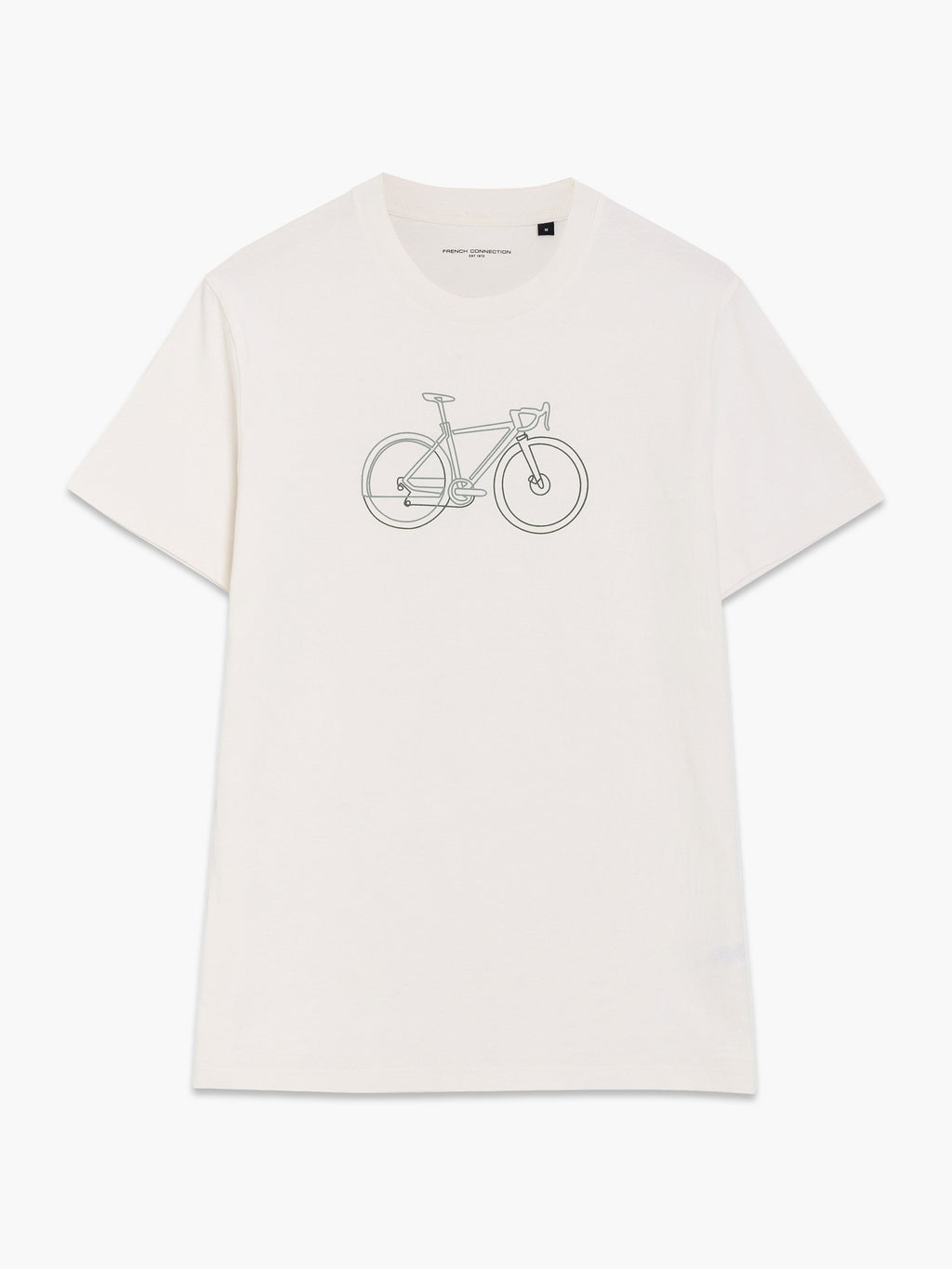T-shirt blanc en coton biologique avec motif de vélo