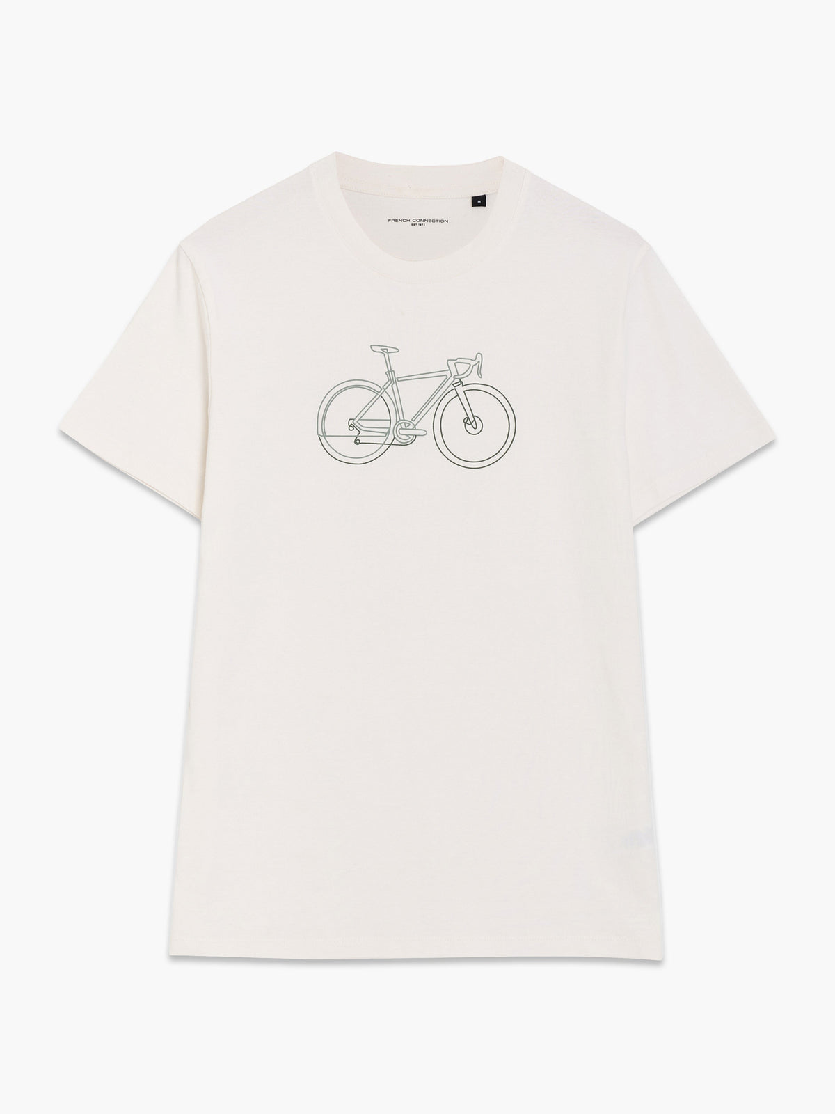 T-shirt blanc en coton biologique avec motif de vélo