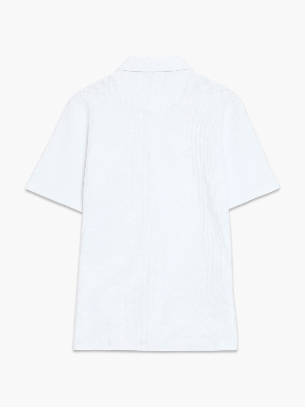 Chemise blanche texturée boutonnée à manches courtes