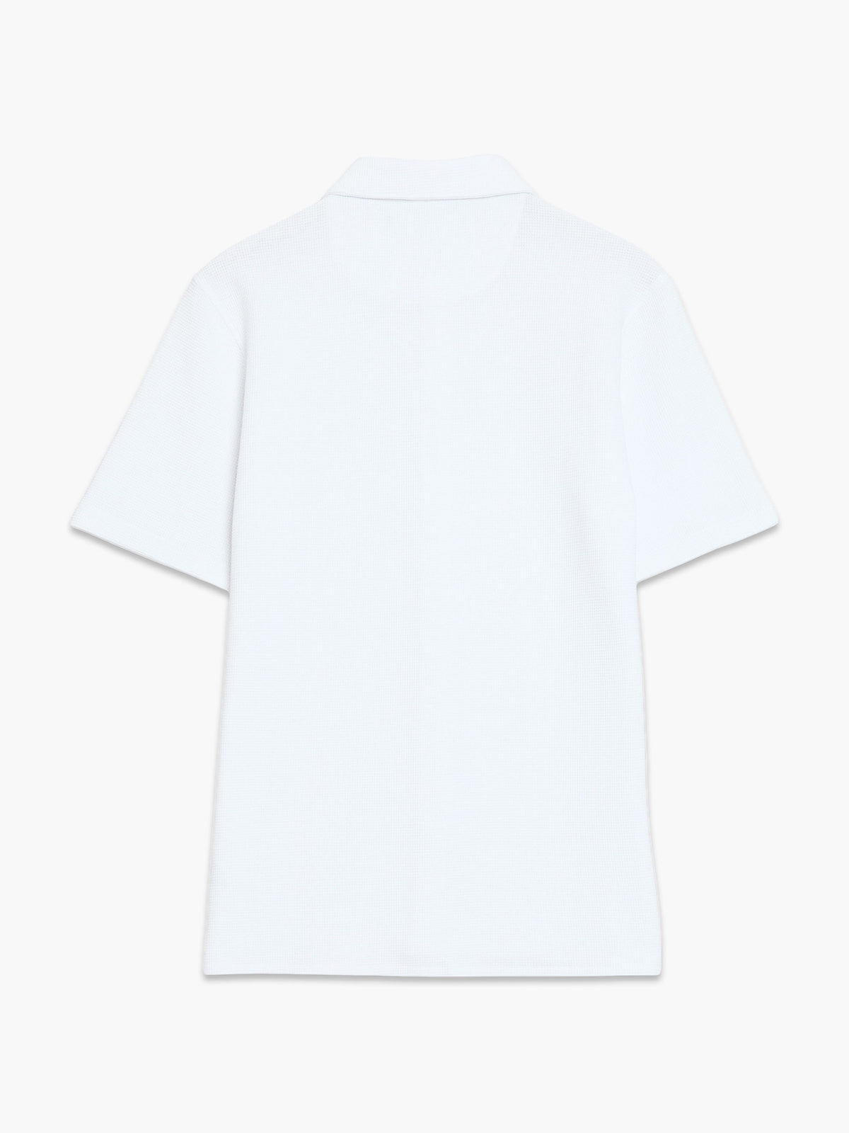 Chemise blanche texturée boutonnée à manches courtes