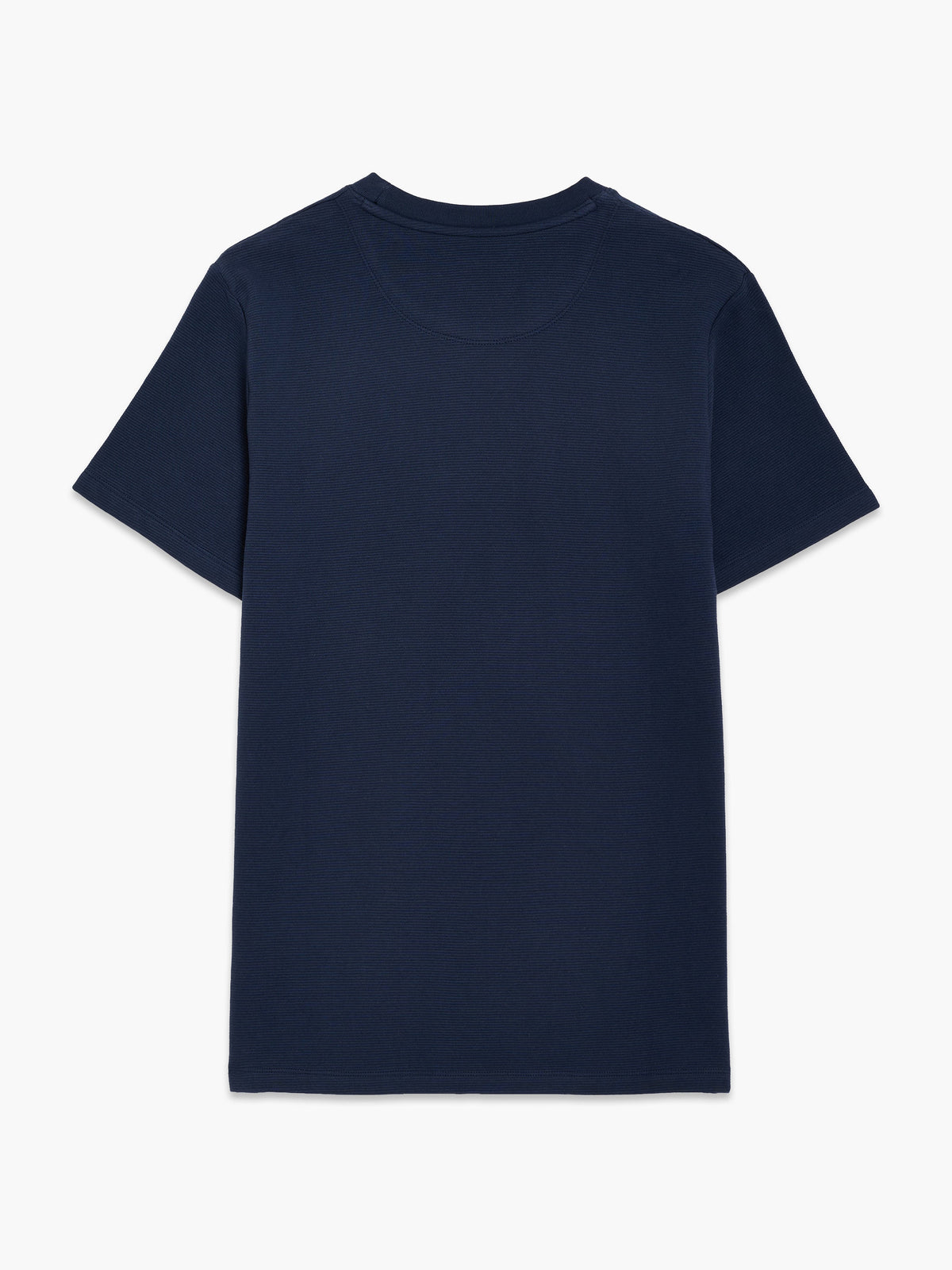 T-shirt texturé ottoman à manches courtes bleu foncé